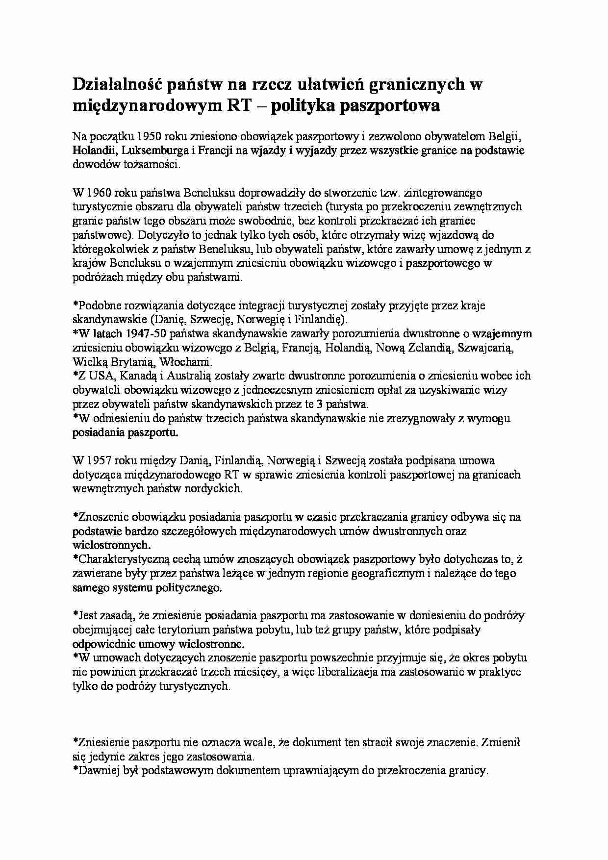 Działalność państw na rzecz ułatwień granicznych - strona 1
