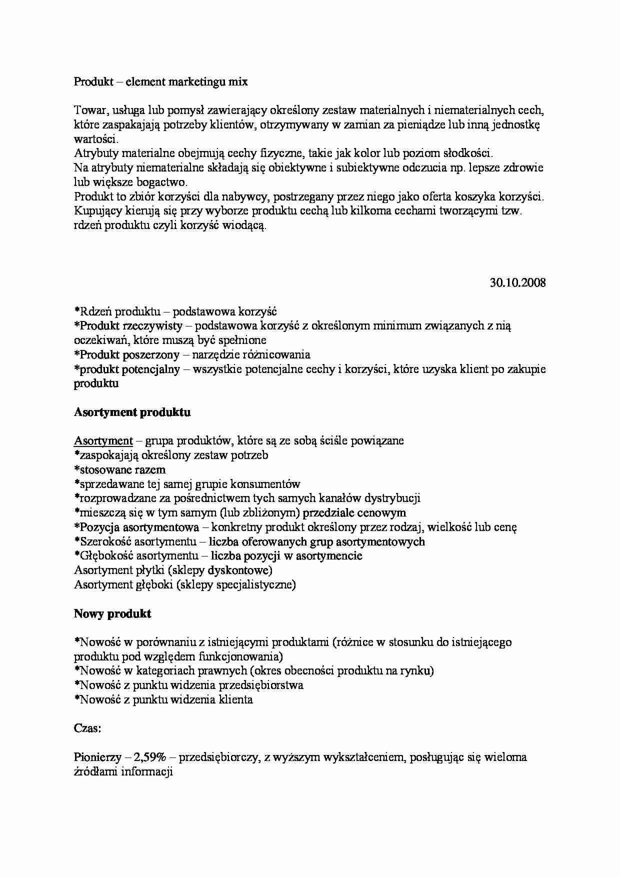 Produkt - element marketingu - strona 1