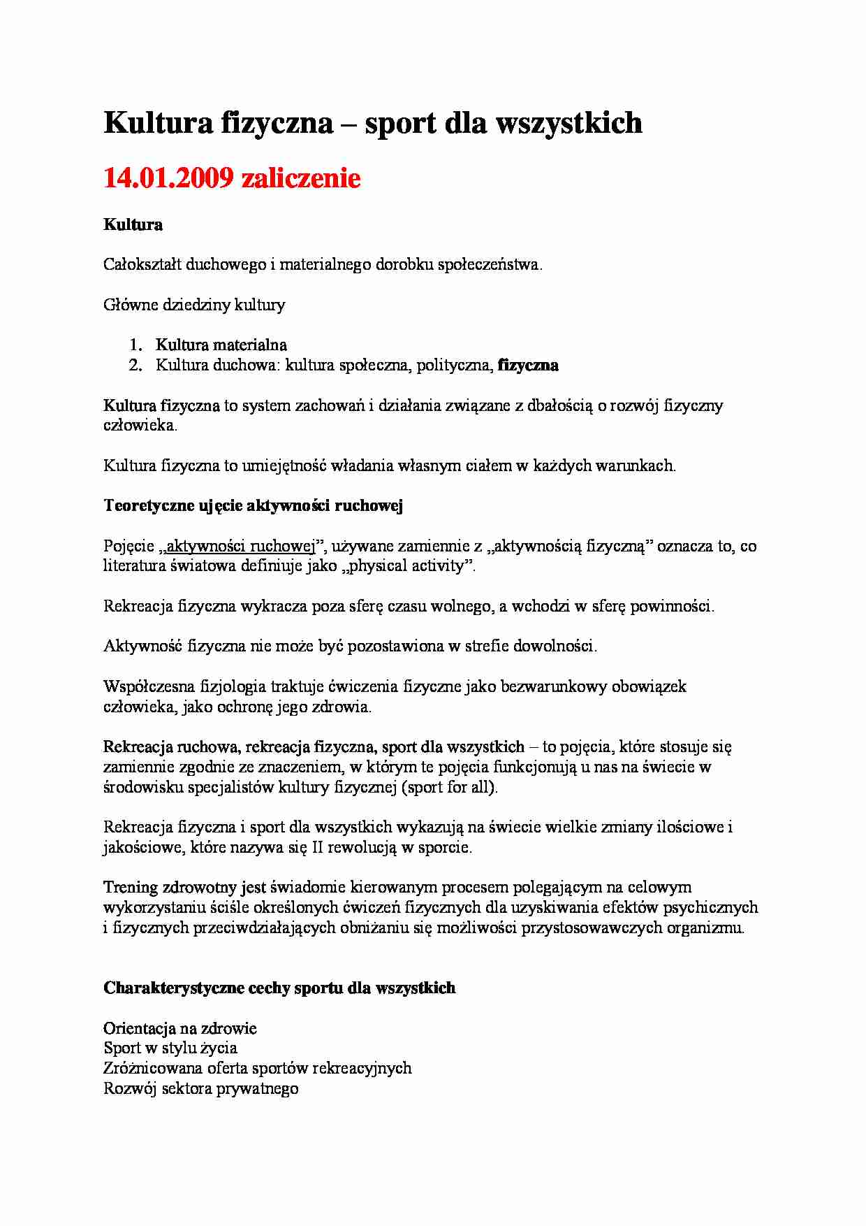 Kultura fizyczna - sport dla wszystkich - strona 1