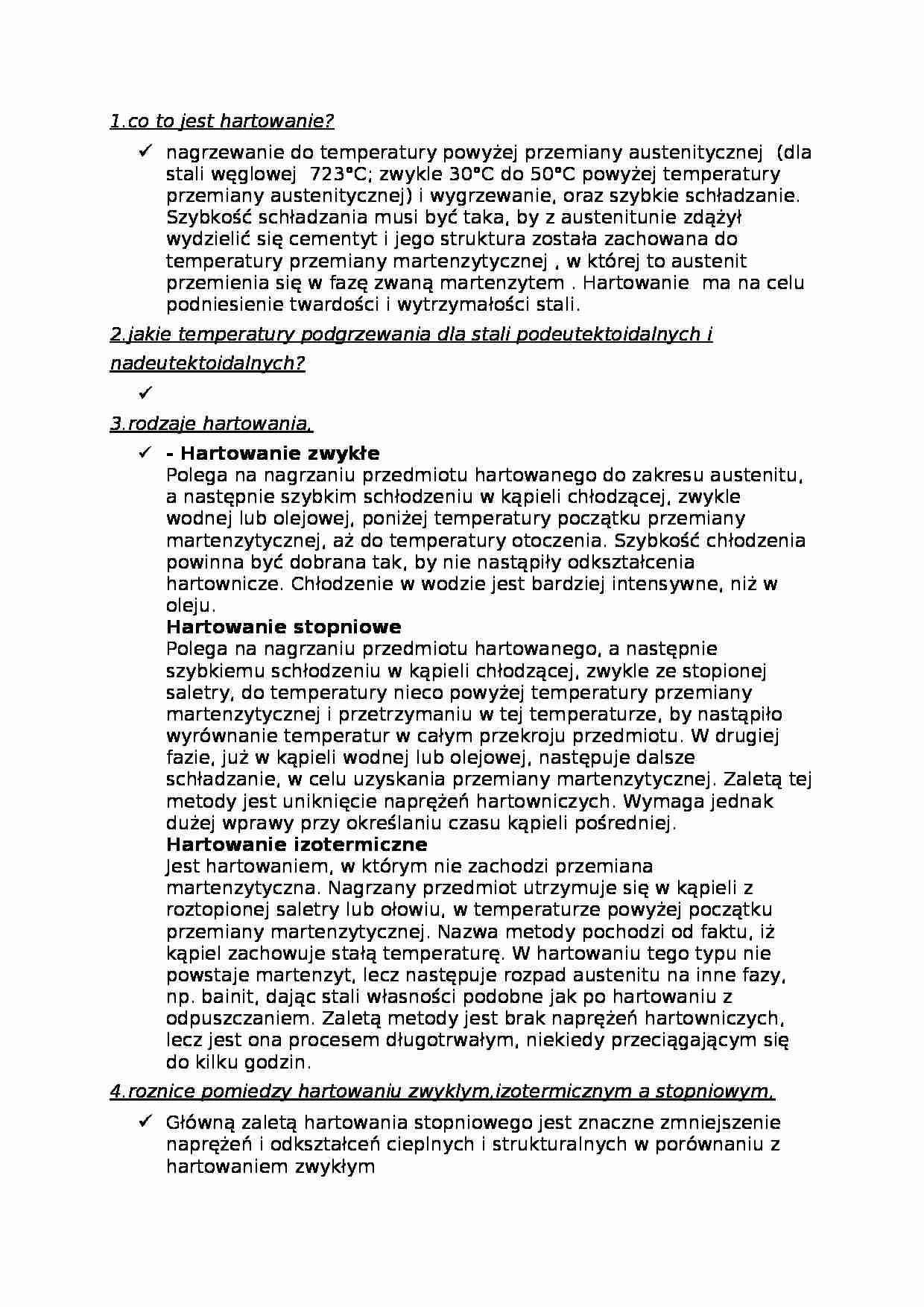 Obróbka cieplna - opracowanie - strona 1