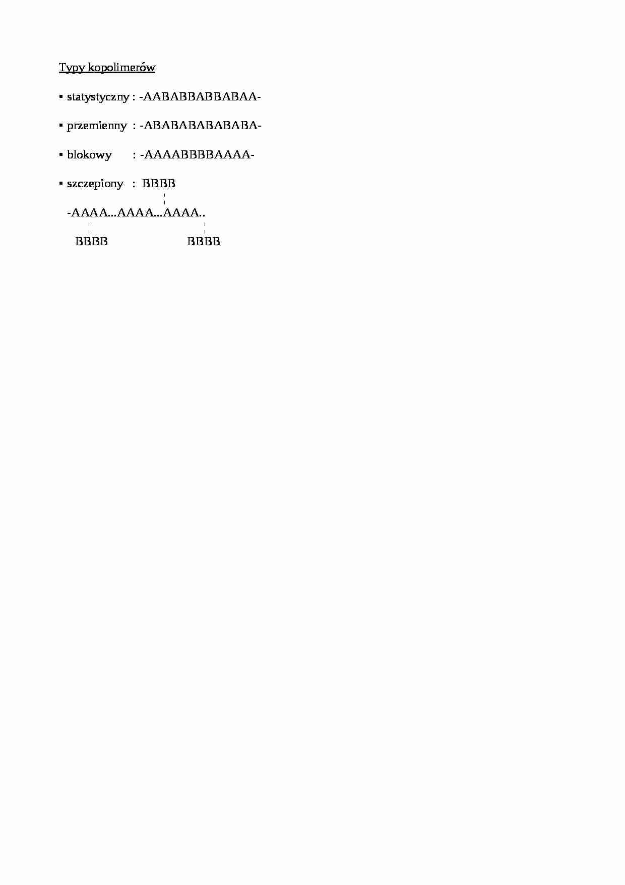 Typy kopolimerów - strona 1