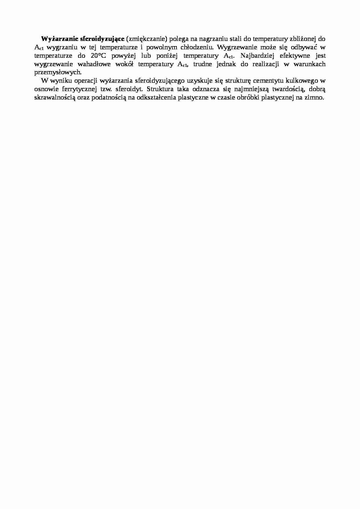 Wyżarzanie sferoidyzujące - strona 1