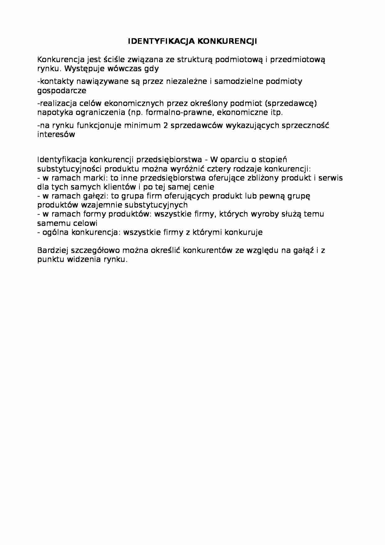 Identyfikacja konkurencji - strona 1