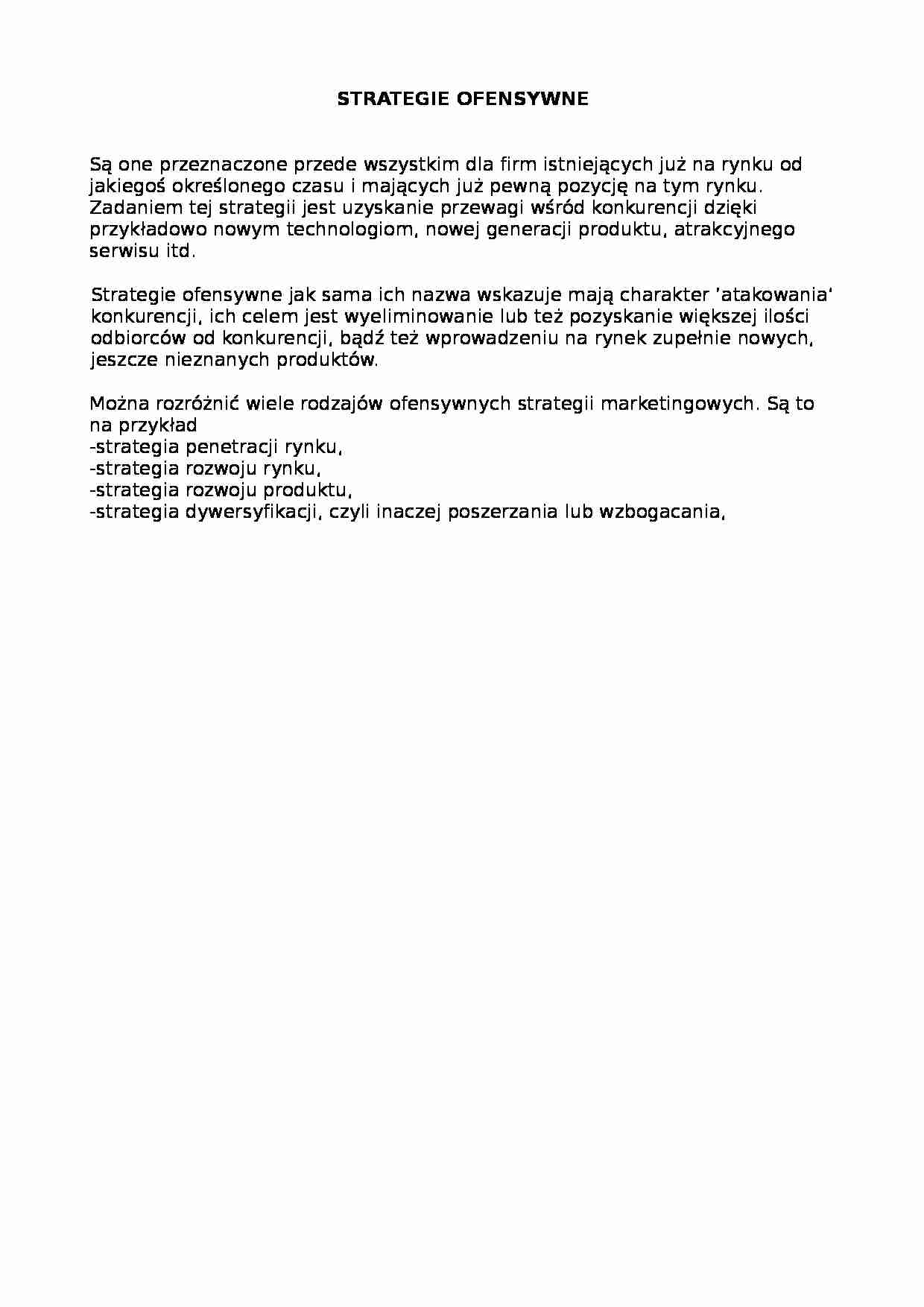 Strategie ofensywne - strona 1