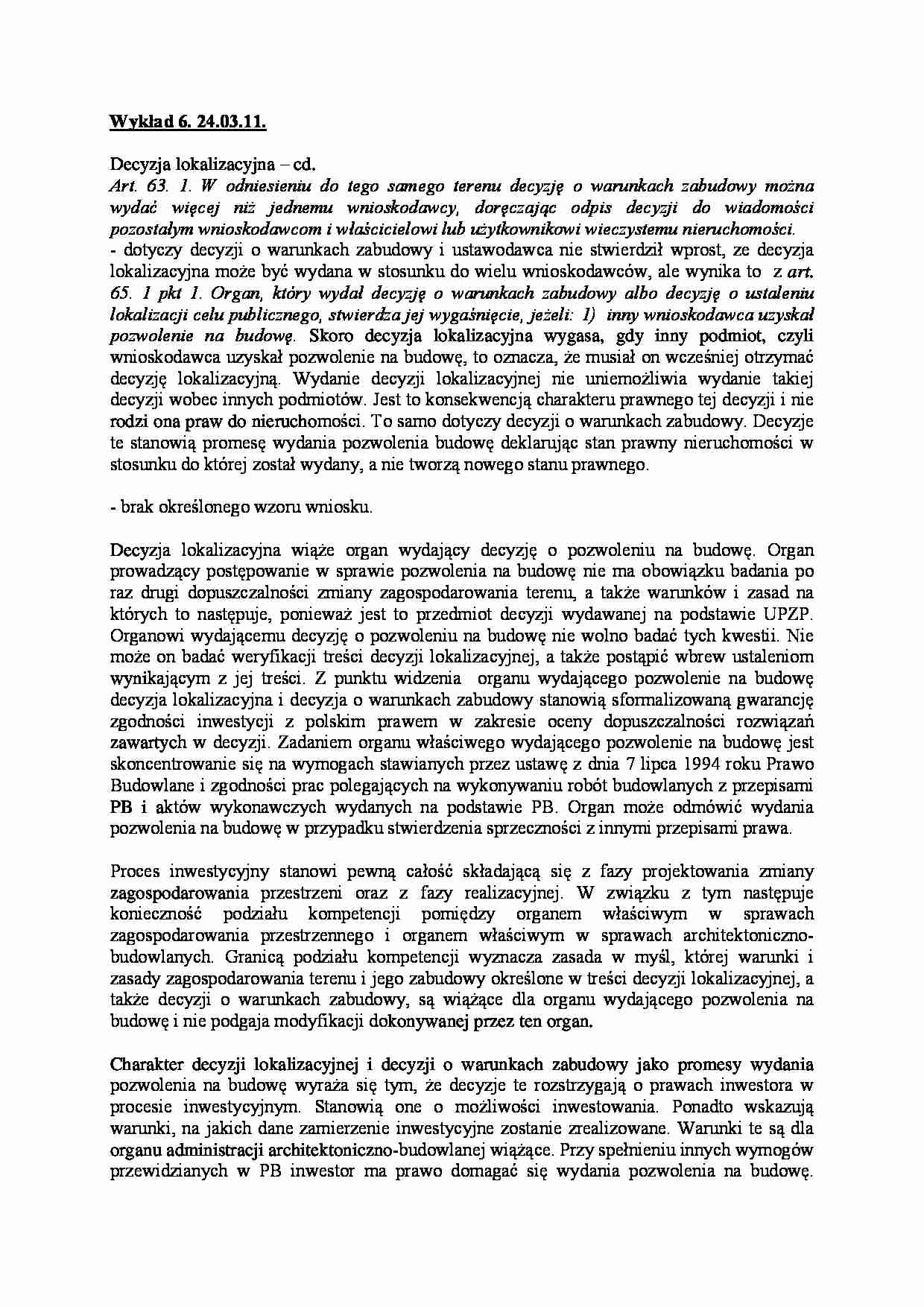 Decyzja lokalizacyjna-wykład 6 - strona 1