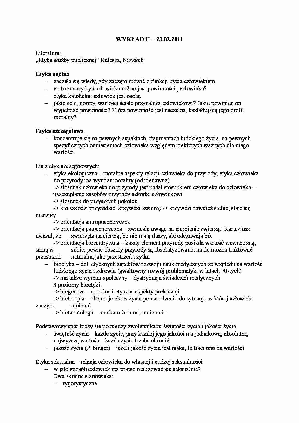 Etyka służby publiczne-wykład  - strona 1