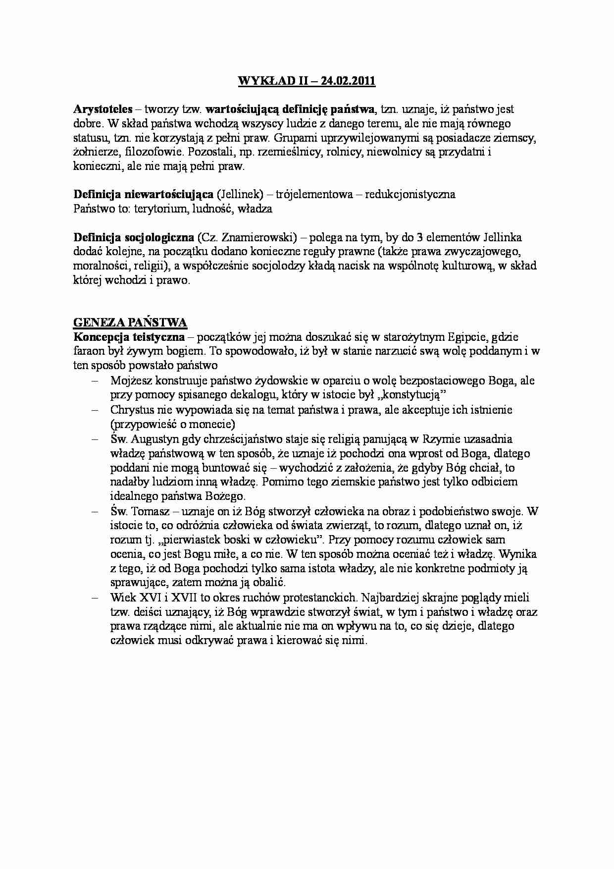 Poglądy Arystotelesa-Wykład  - strona 1