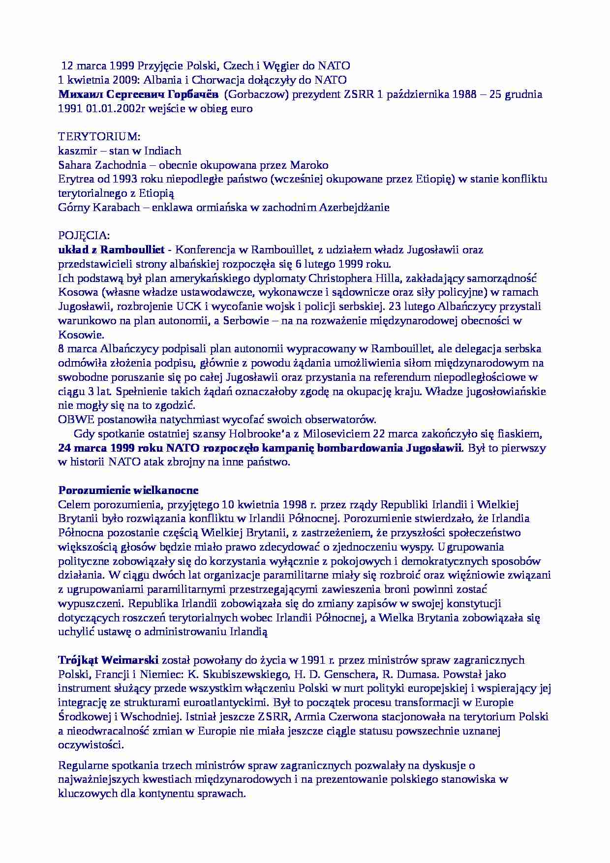 Współczesne stosunki międzynarodowe-pytania na egzamin 1 - strona 1
