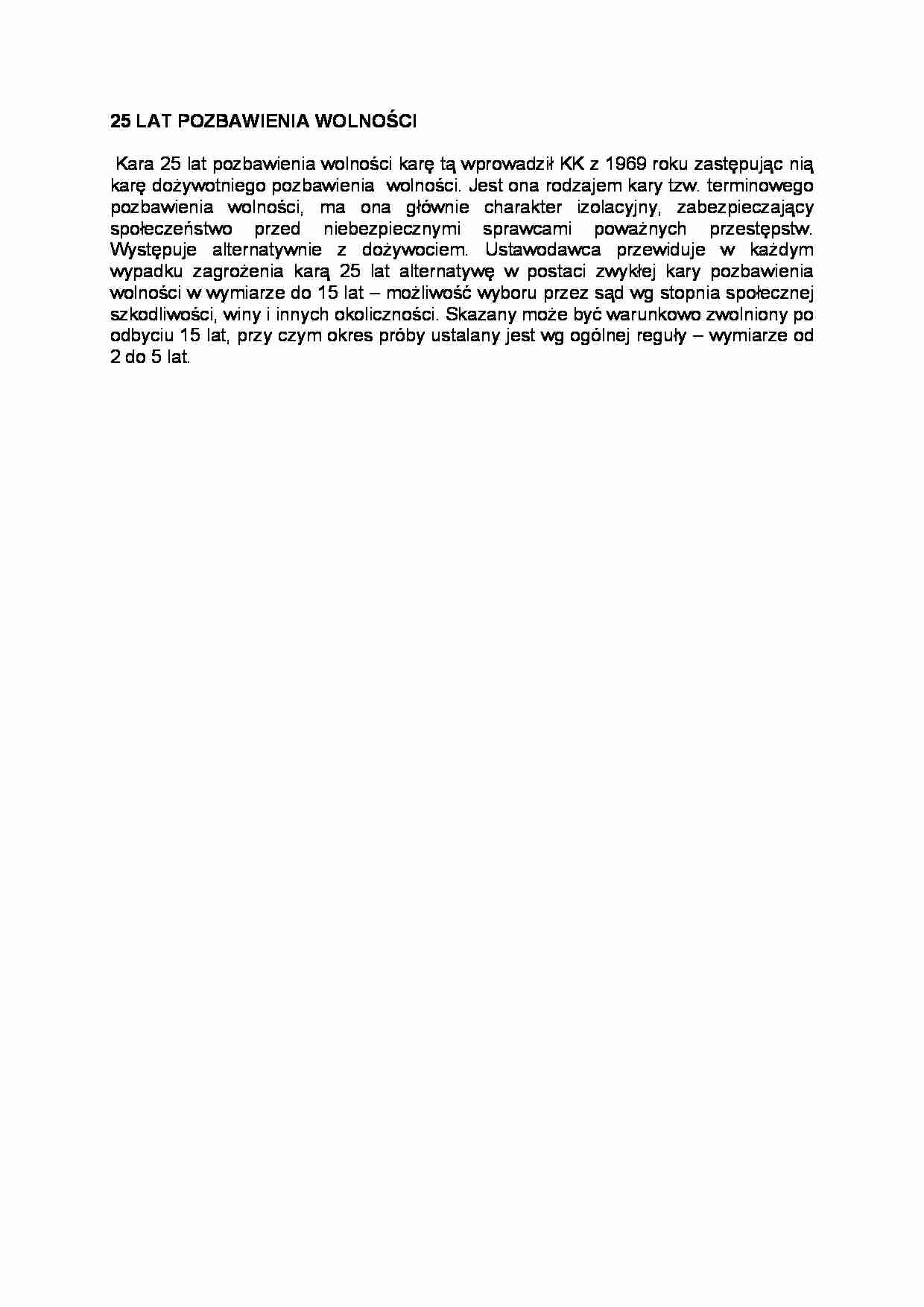 25 lat pozbawienia wolności - strona 1