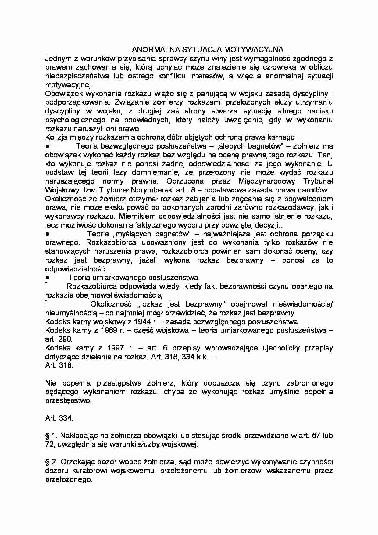 Anormalna sytuacja motywacyjna - strona 1