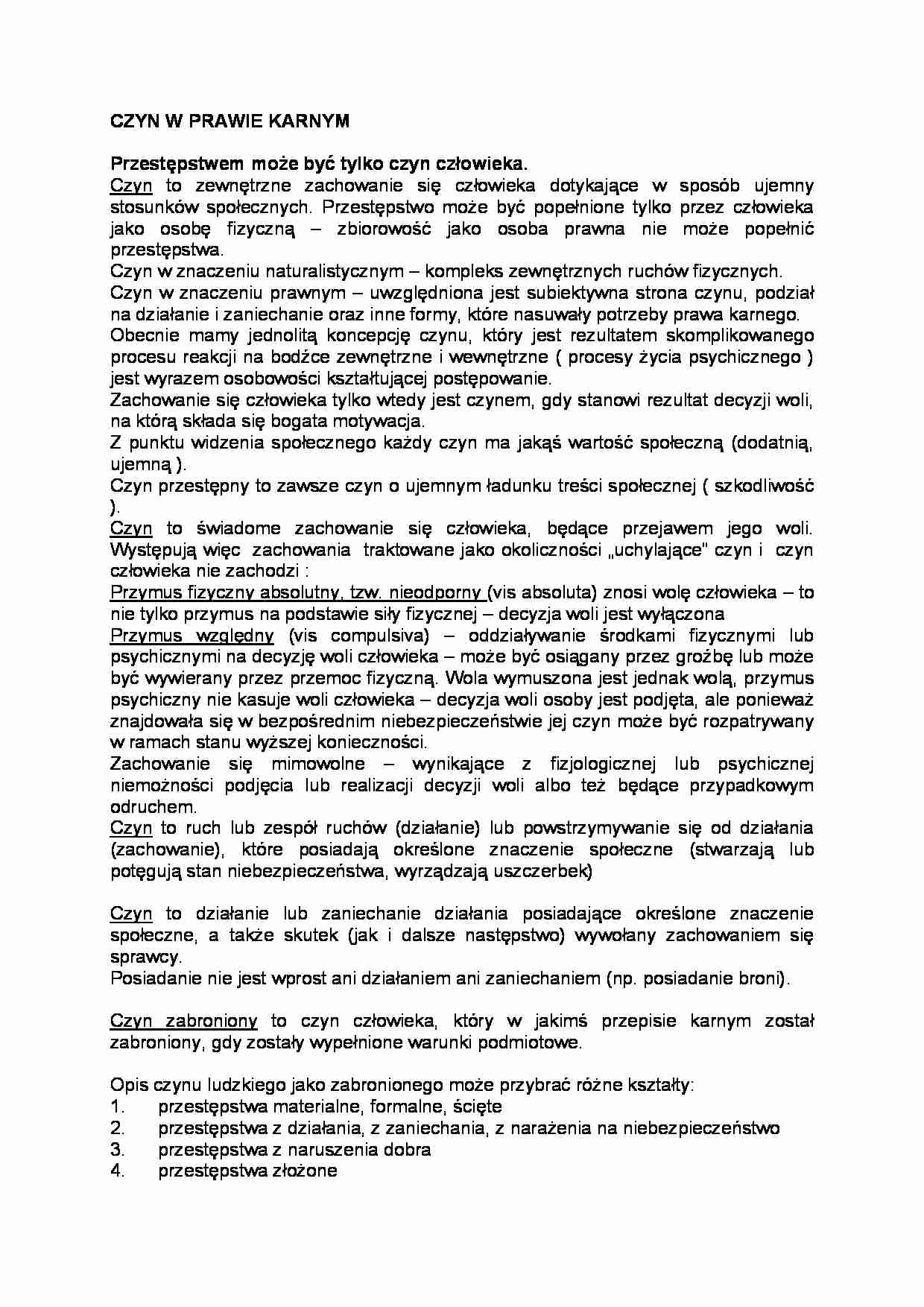 Czyn w prawie karnym - strona 1