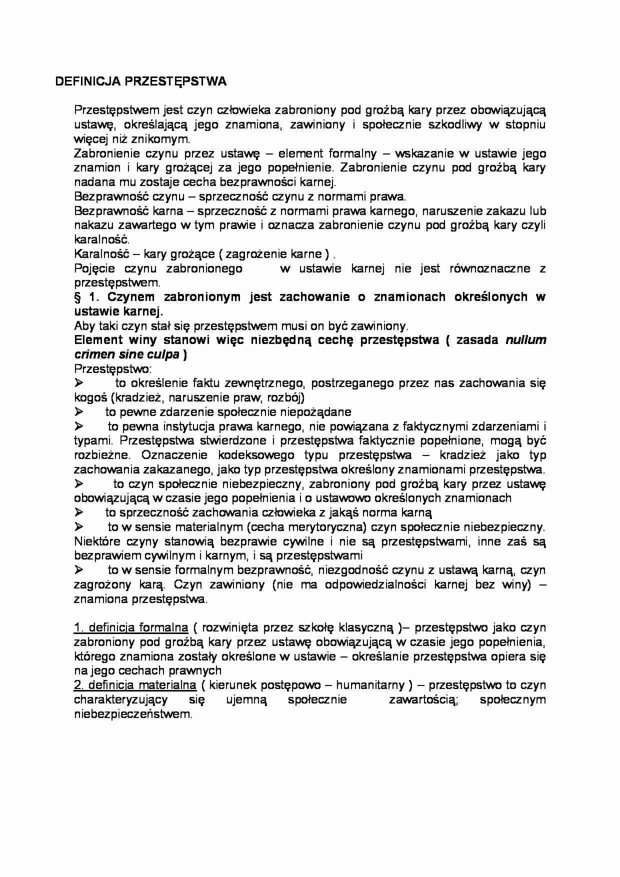 Definicja przestępstwa - strona 1