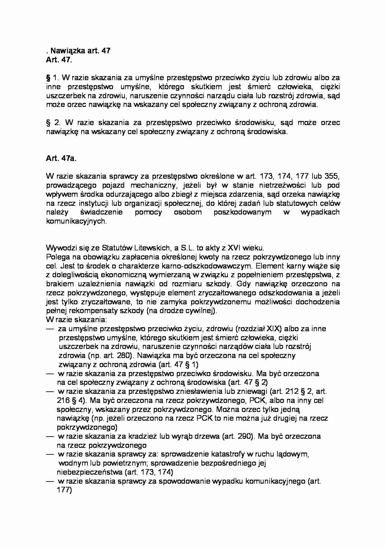 Nawiązka art. 47 - strona 1