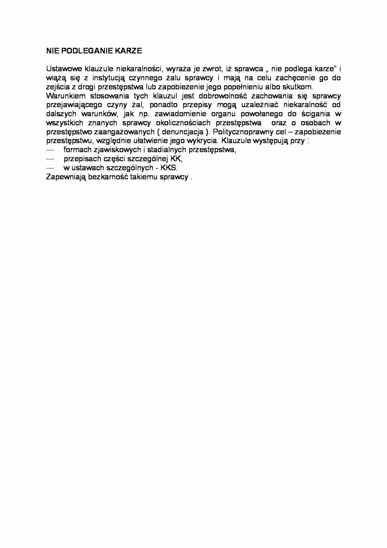 Nie podleganie karze-opracowanie - strona 1