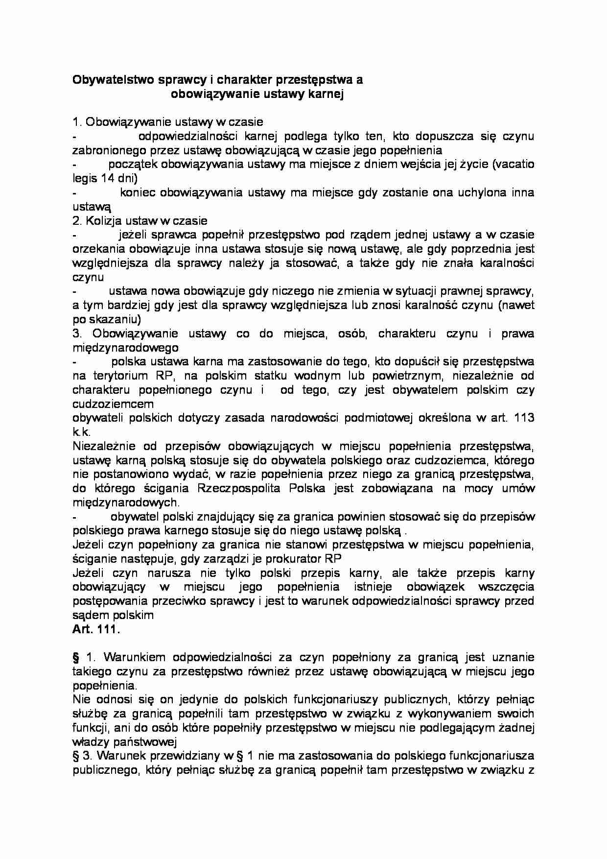 Obywatelstwo sprawcy i charakter przestępstwa - strona 1