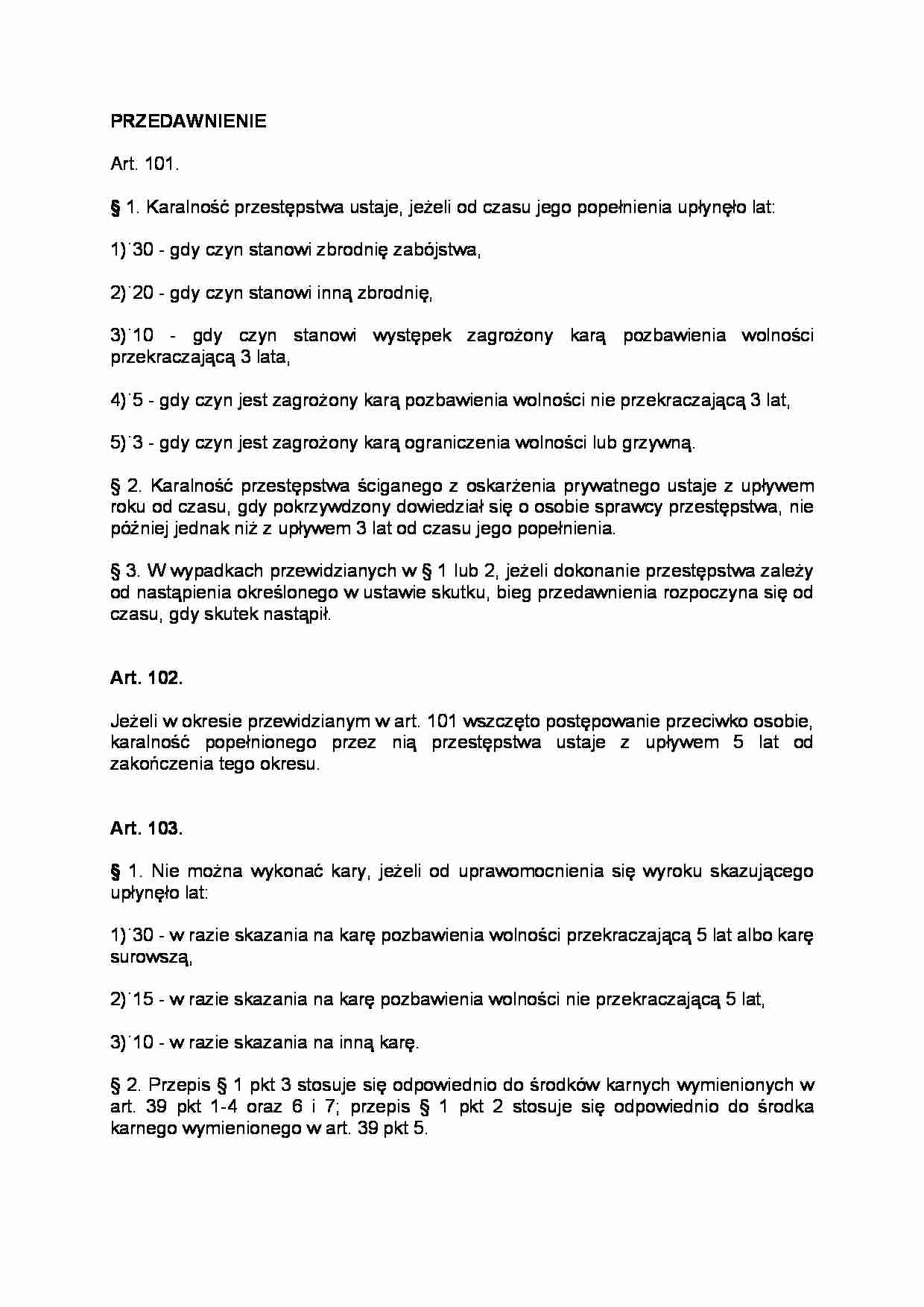 Przedawnienie-opracowanie - Karalność przestępstwa - strona 1