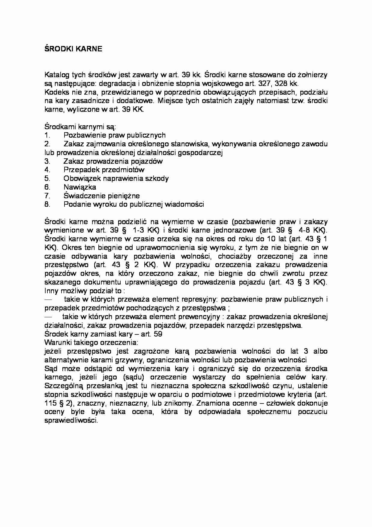 Środki karne - strona 1