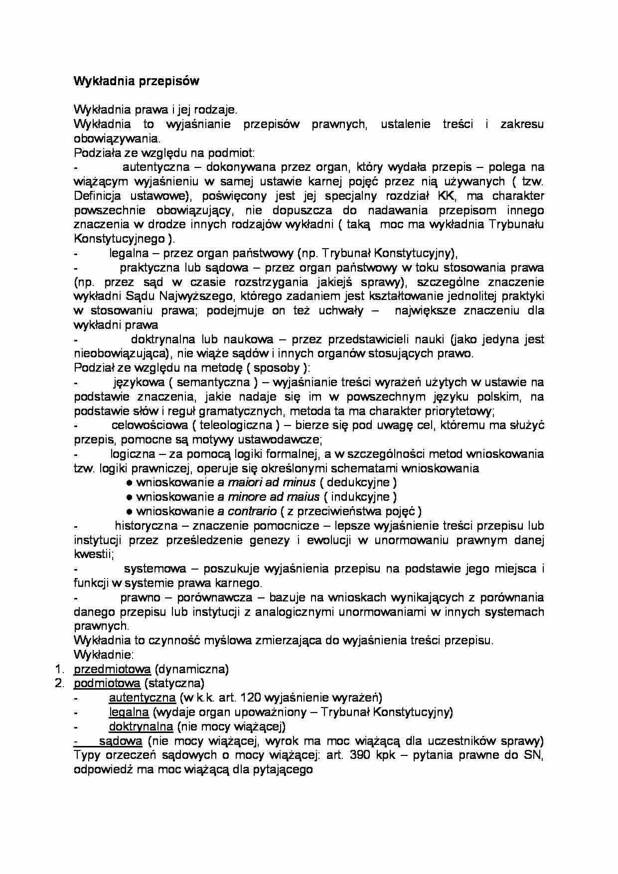 Wykładnia przepisów - strona 1