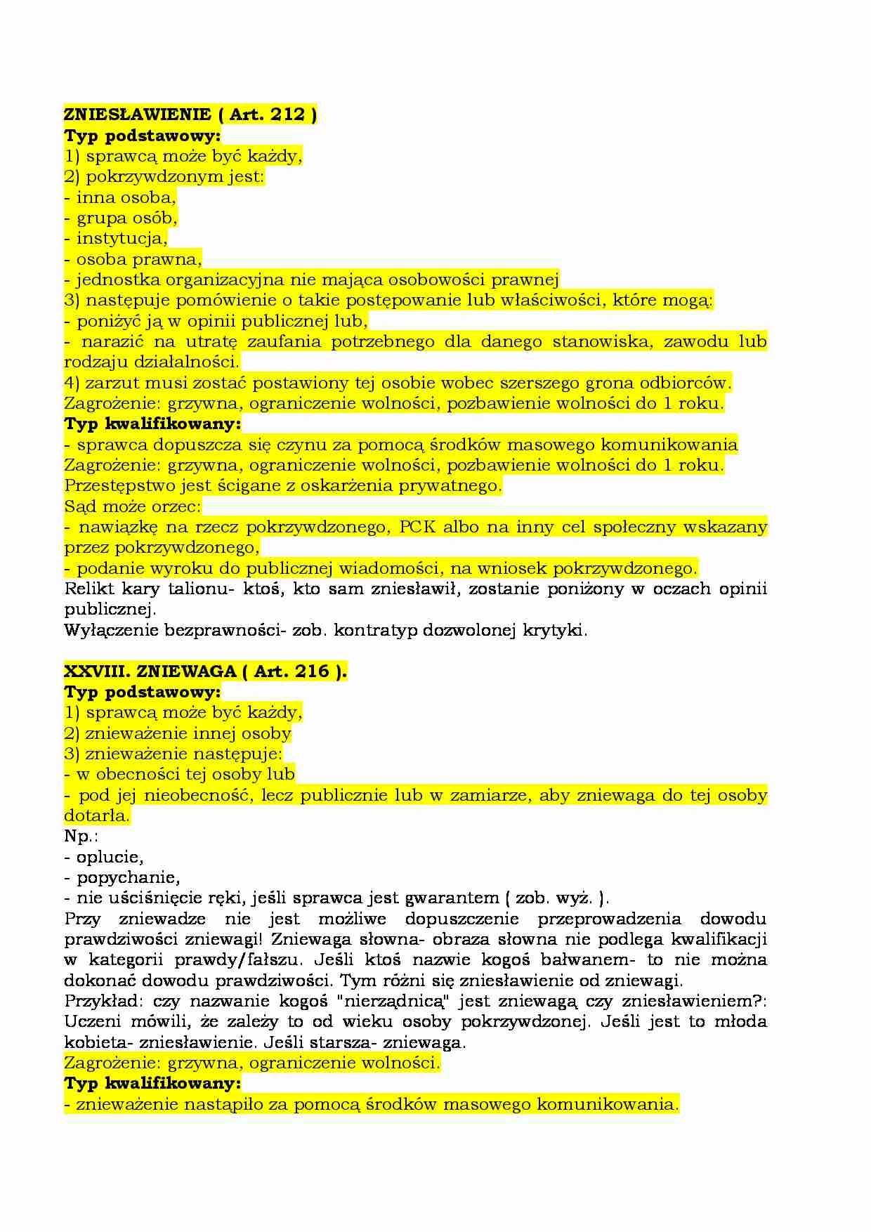 Zniesławienie i zniewaga - strona 1