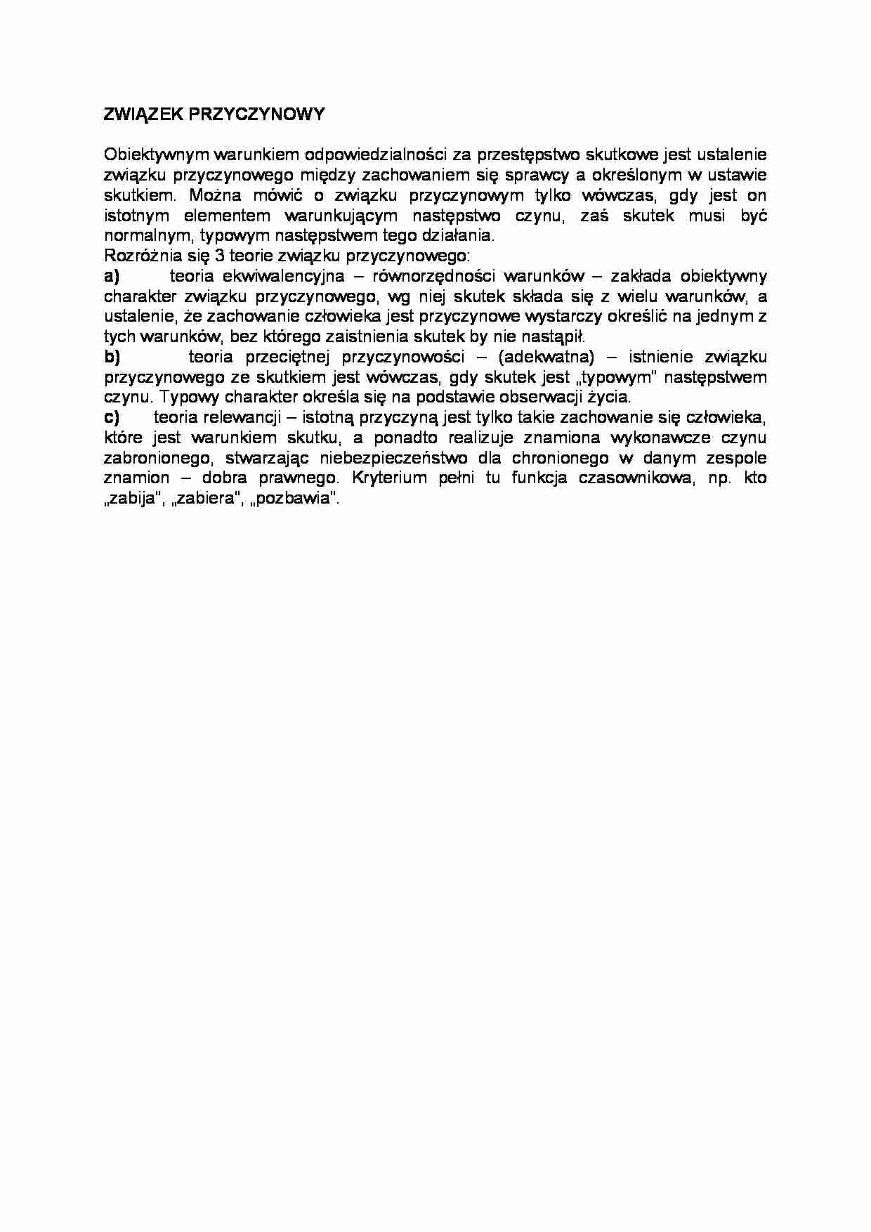 Związek przyczynowy - strona 1