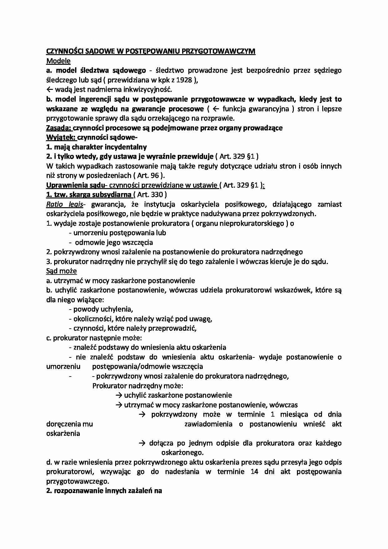 Czynności sądowe w postępowaniu przygotowawczym - strona 1