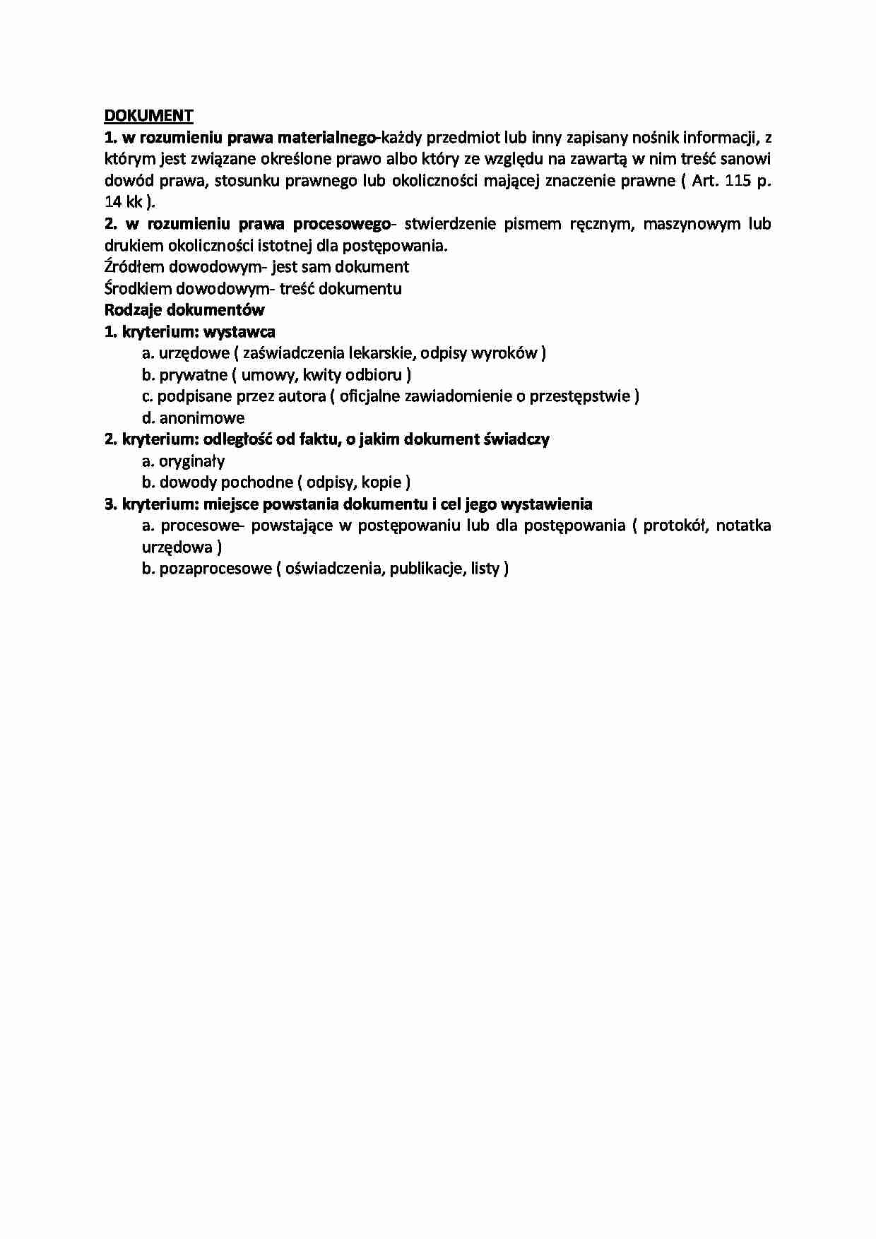 Dokument w rozumienia prawa - strona 1