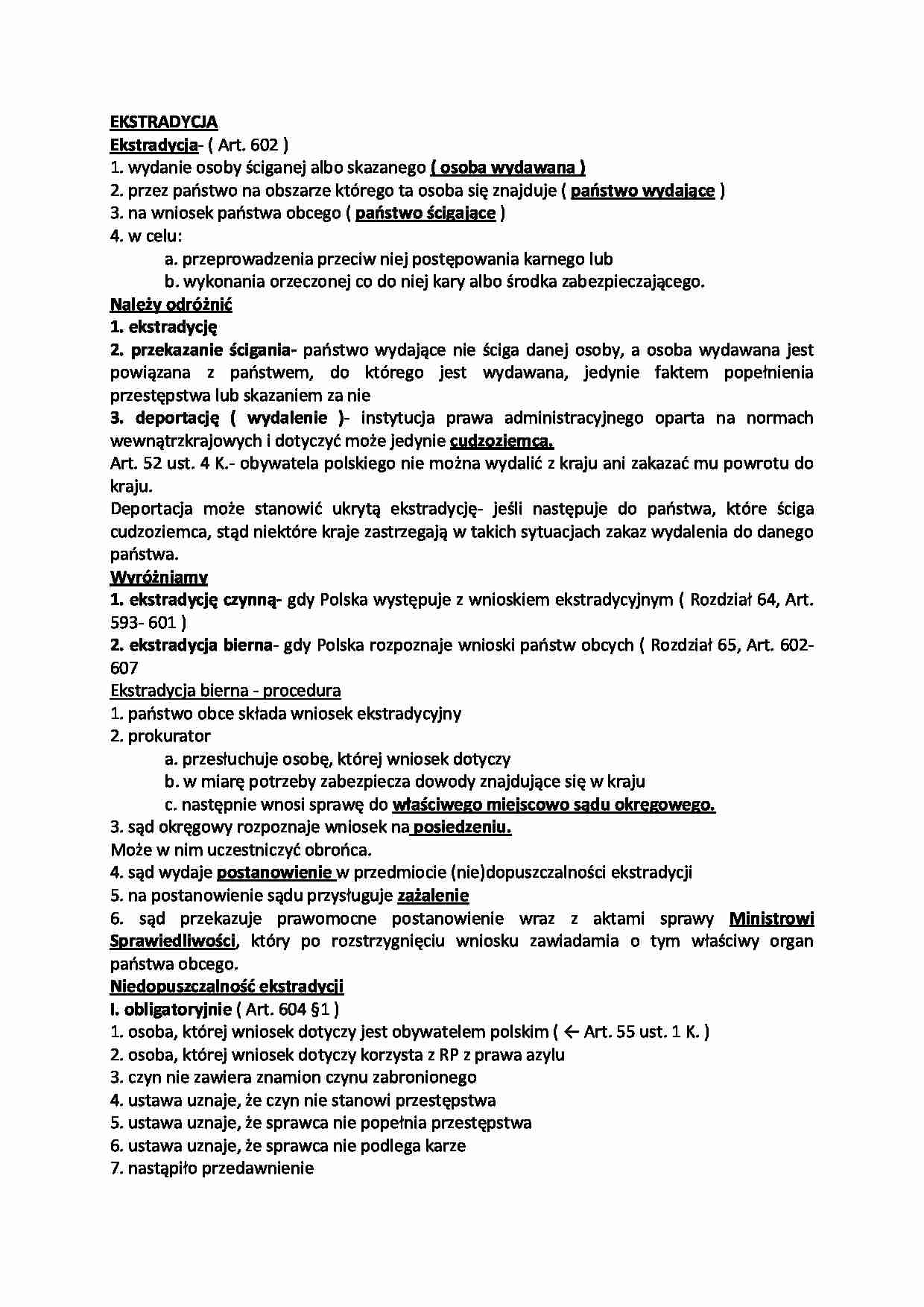 Ekstradycja-opracowanie - strona 1