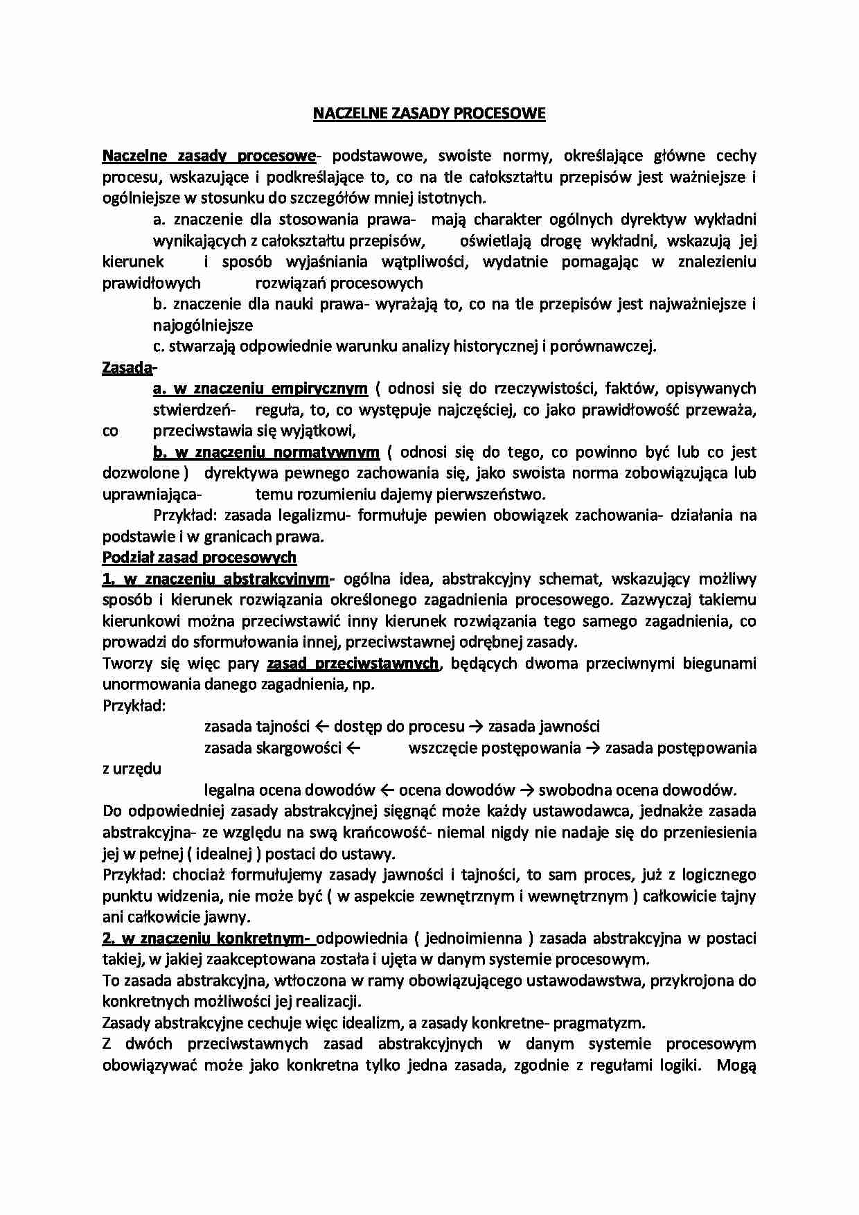 Naczelne zasady procesowe - strona 1