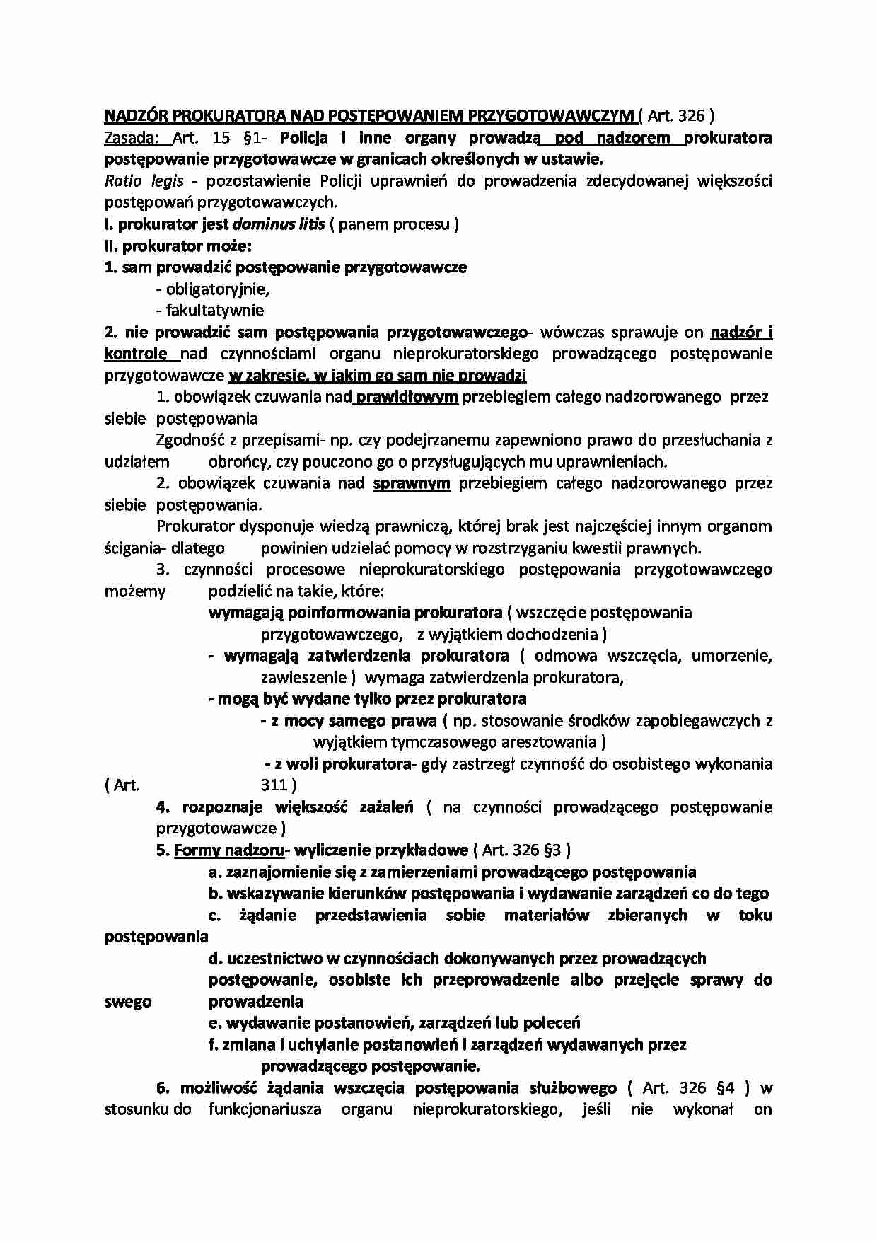 Nadzór prokuratora nad postępowaniem przygotowawczym - strona 1