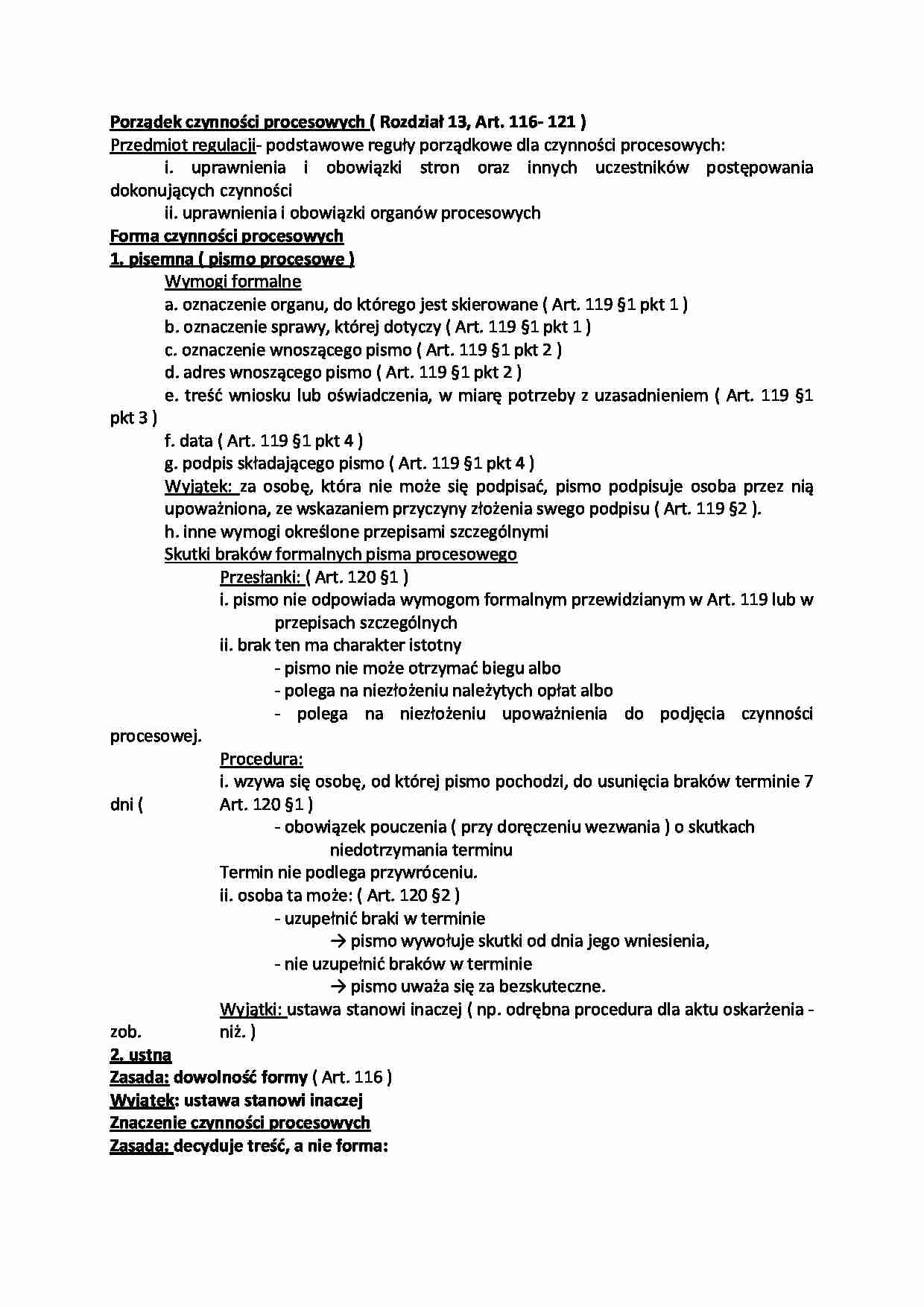 Porządek czynności procesowych - strona 1