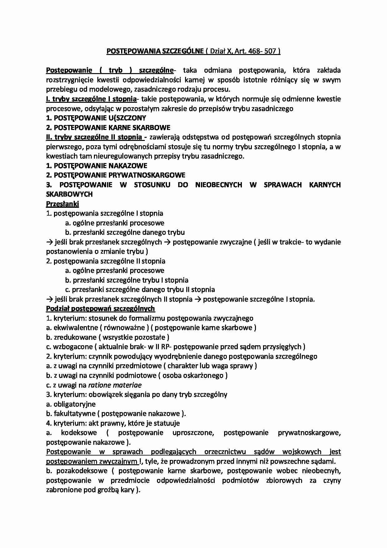 Postępowanie szczególne - strona 1