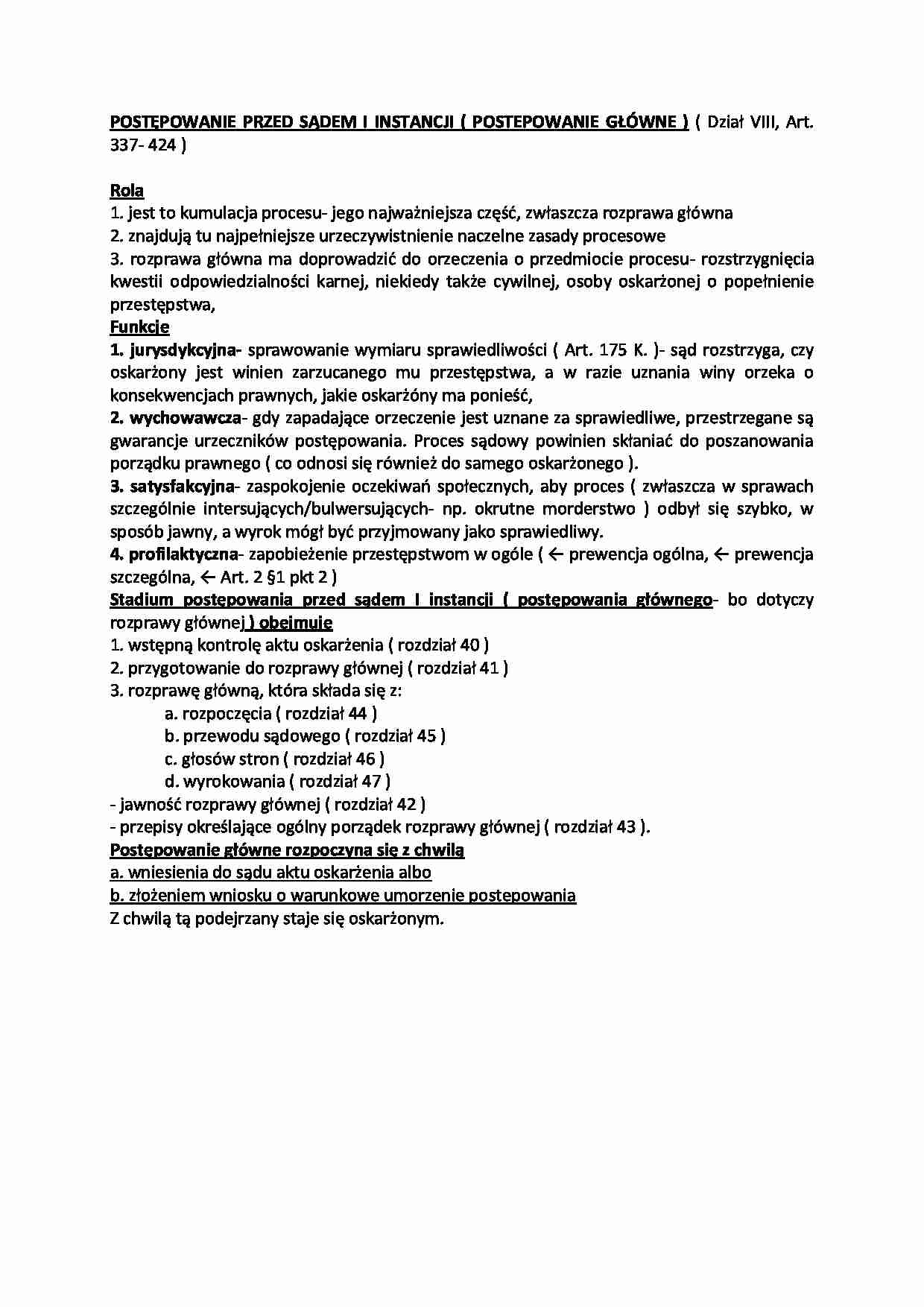 Postępowanie przed sądem I instancji - strona 1