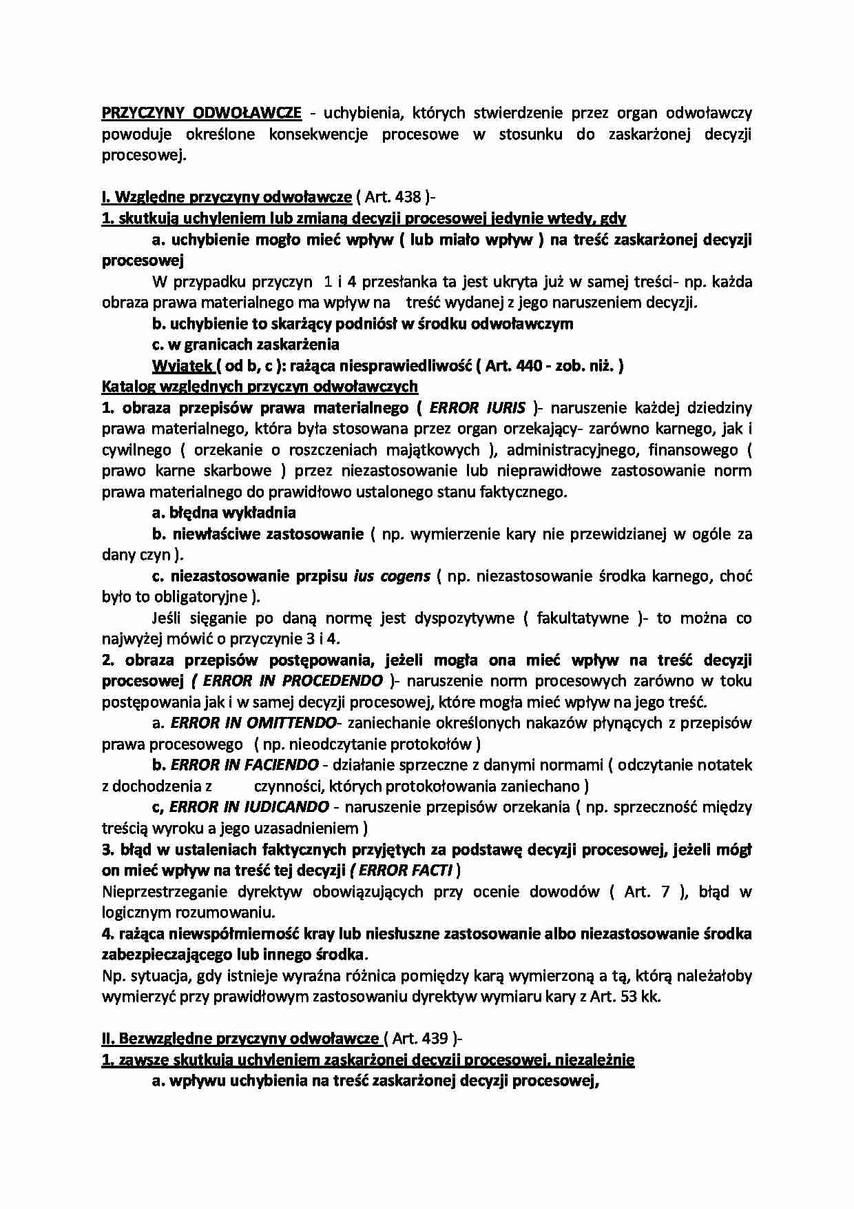 Przyczyny odwoławcze - strona 1