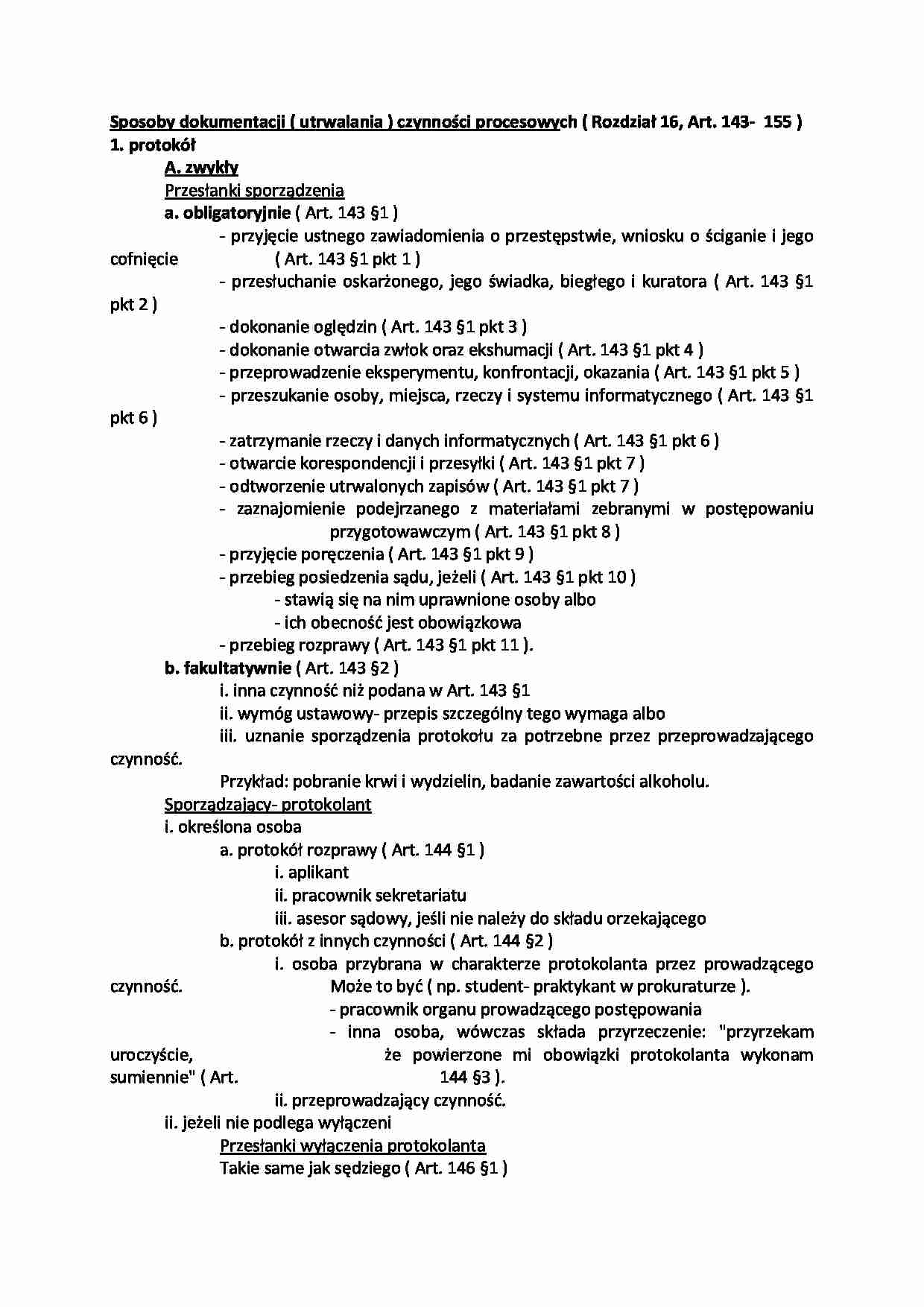 Sposoby dokumentacji ( utrwalania ) czynności procesowych - strona 1