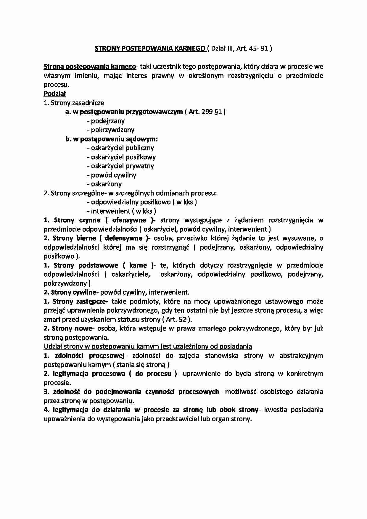 Strony postępowania karnego - strona 1