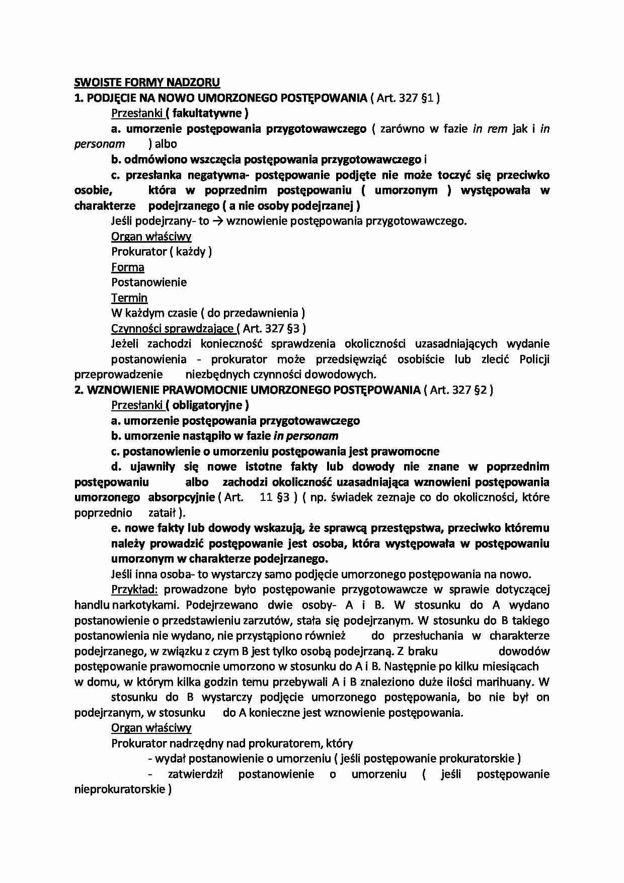 Swoiste formy nadzoru - strona 1