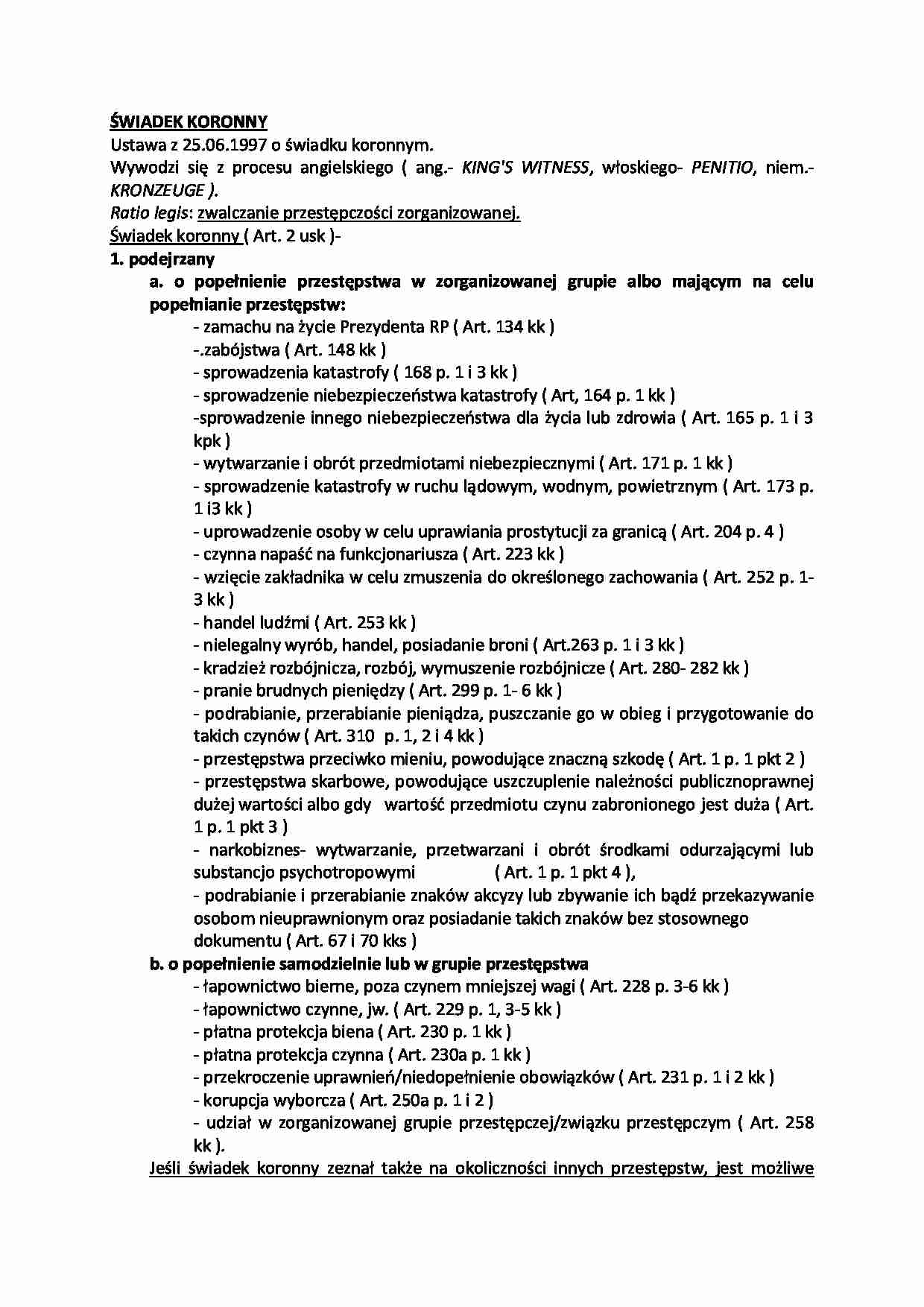 Świadek koronny  - strona 1