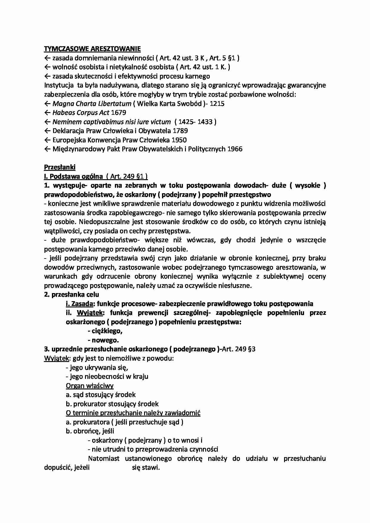 Tymczasowe aresztowanie - strona 1
