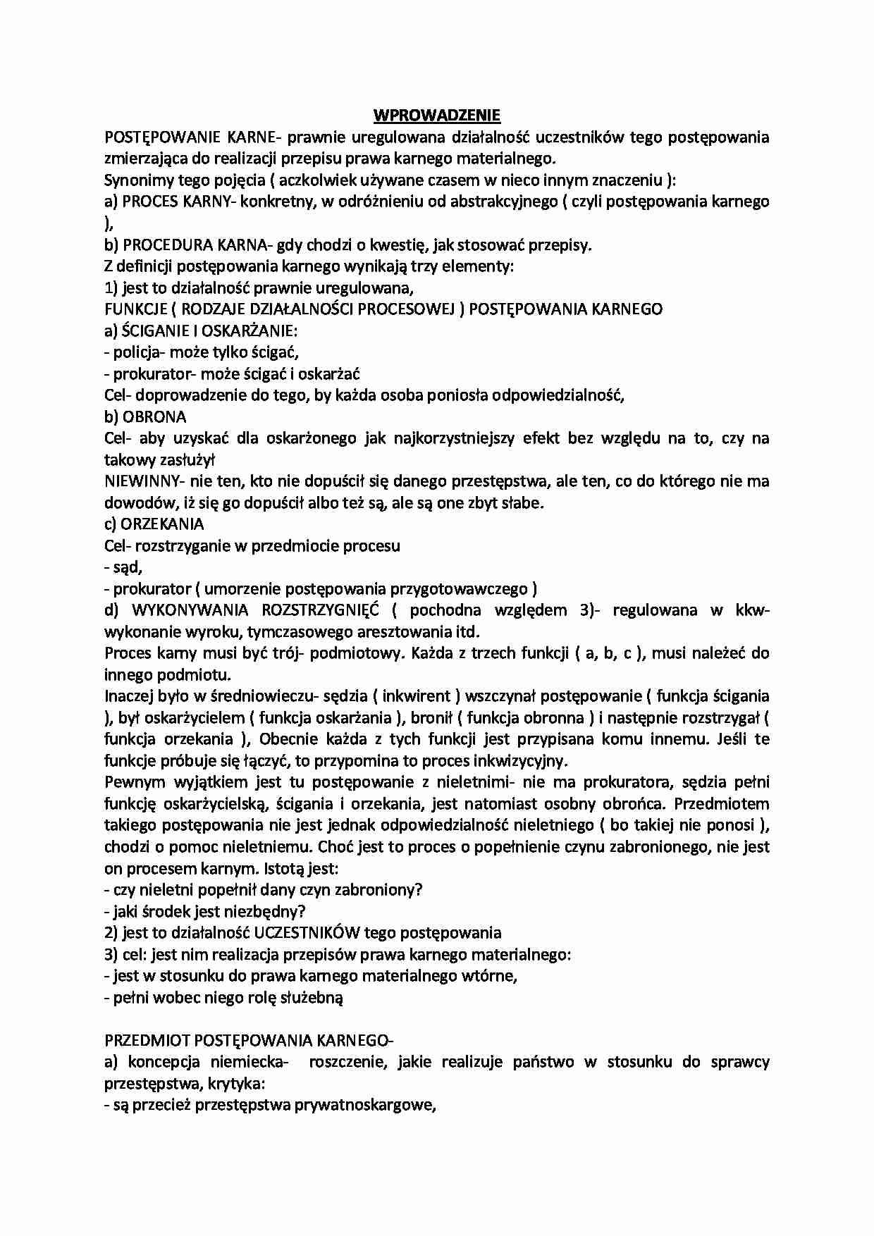 Postępowanie karne-wprowadzenie - strona 1