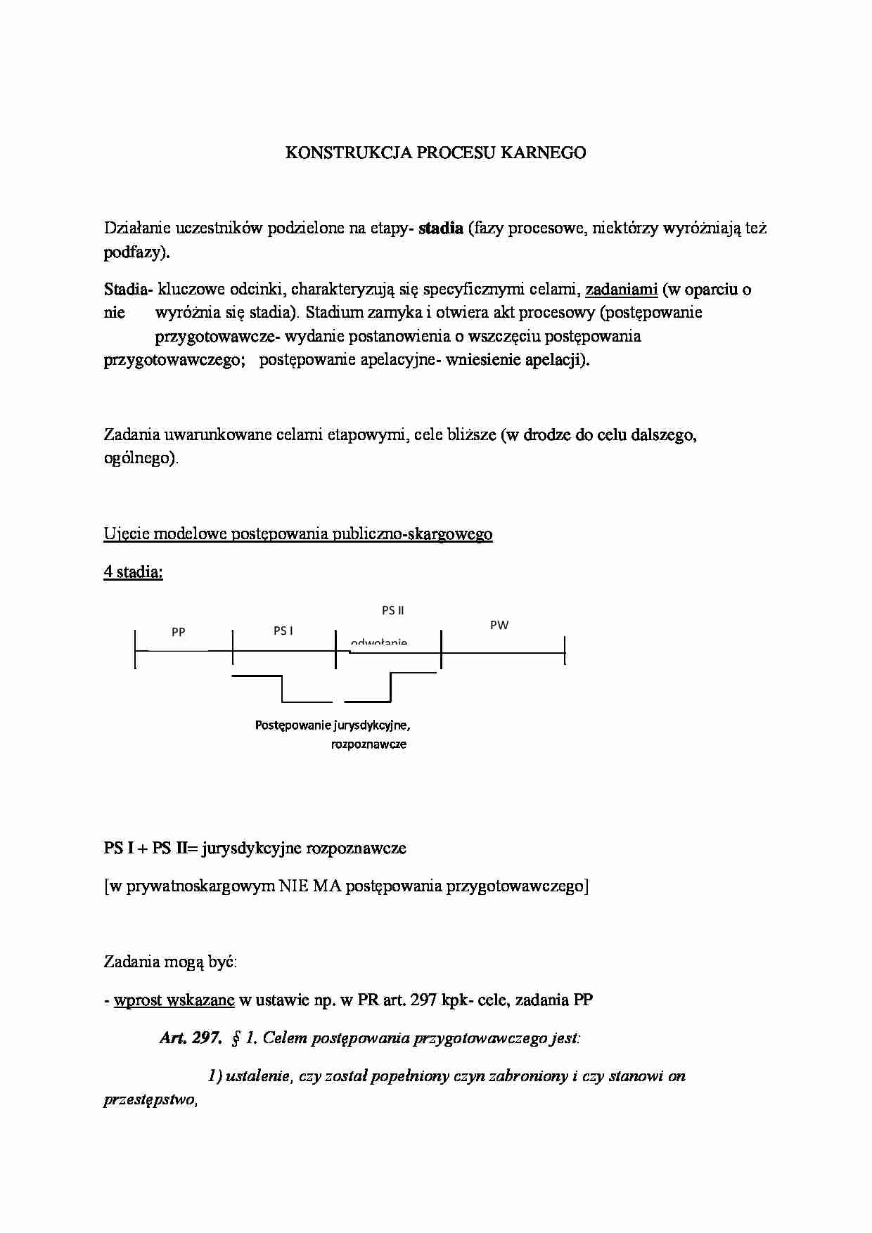 Konstrukcja procesu karnego-wykład  - strona 1