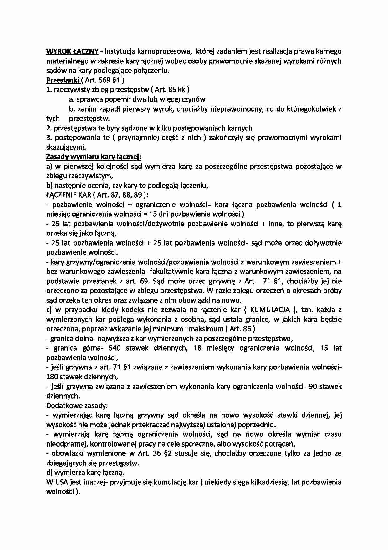 Wyrok łączny - strona 1