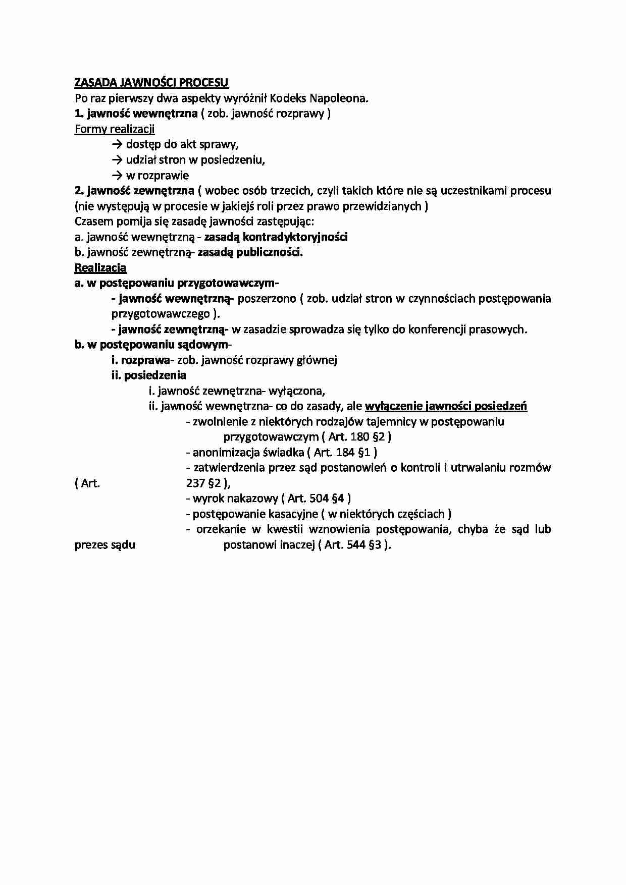 Zasada jawności procesu - strona 1