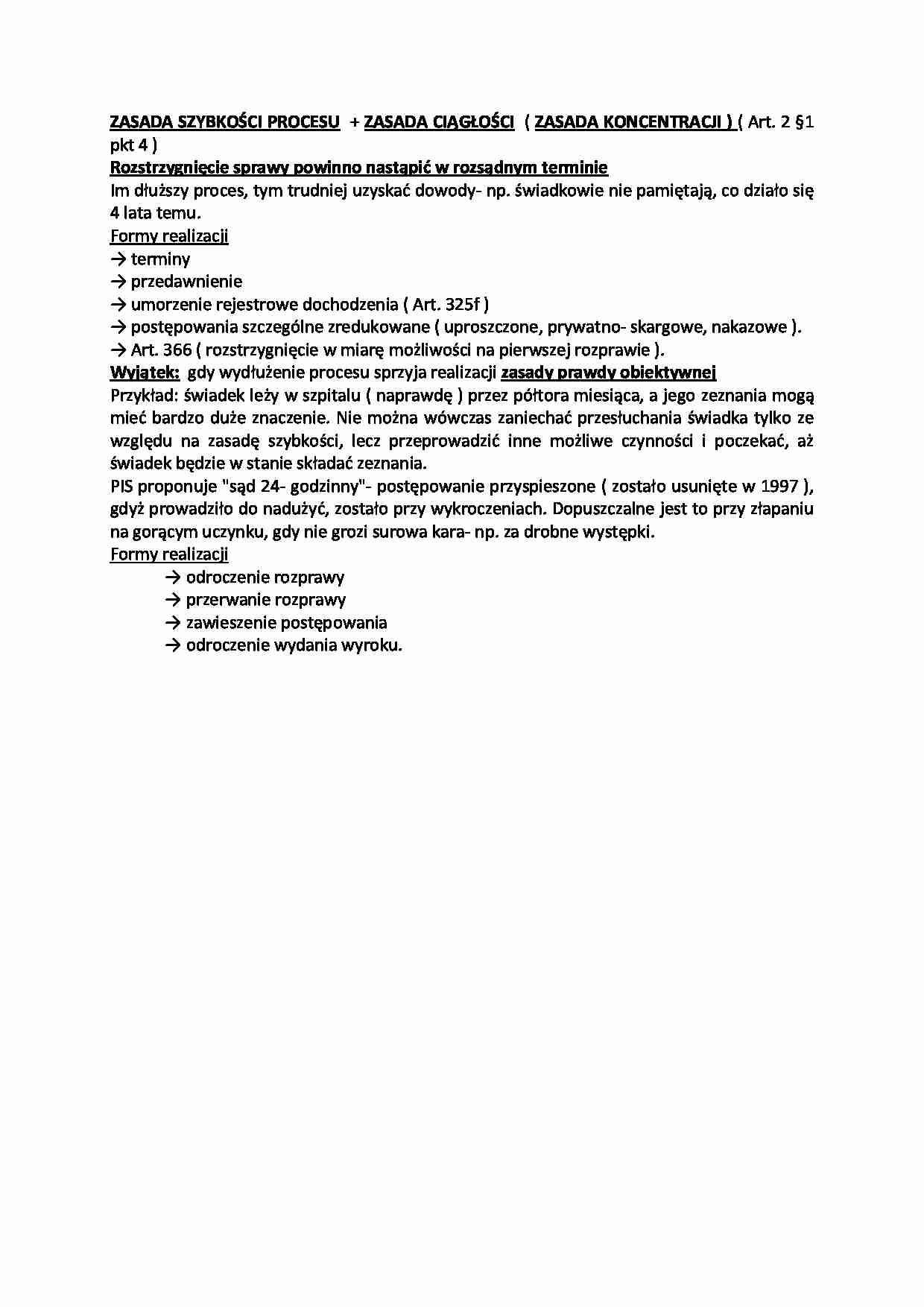 Zasada szybkości procesu oraz zasada ciągłości - strona 1