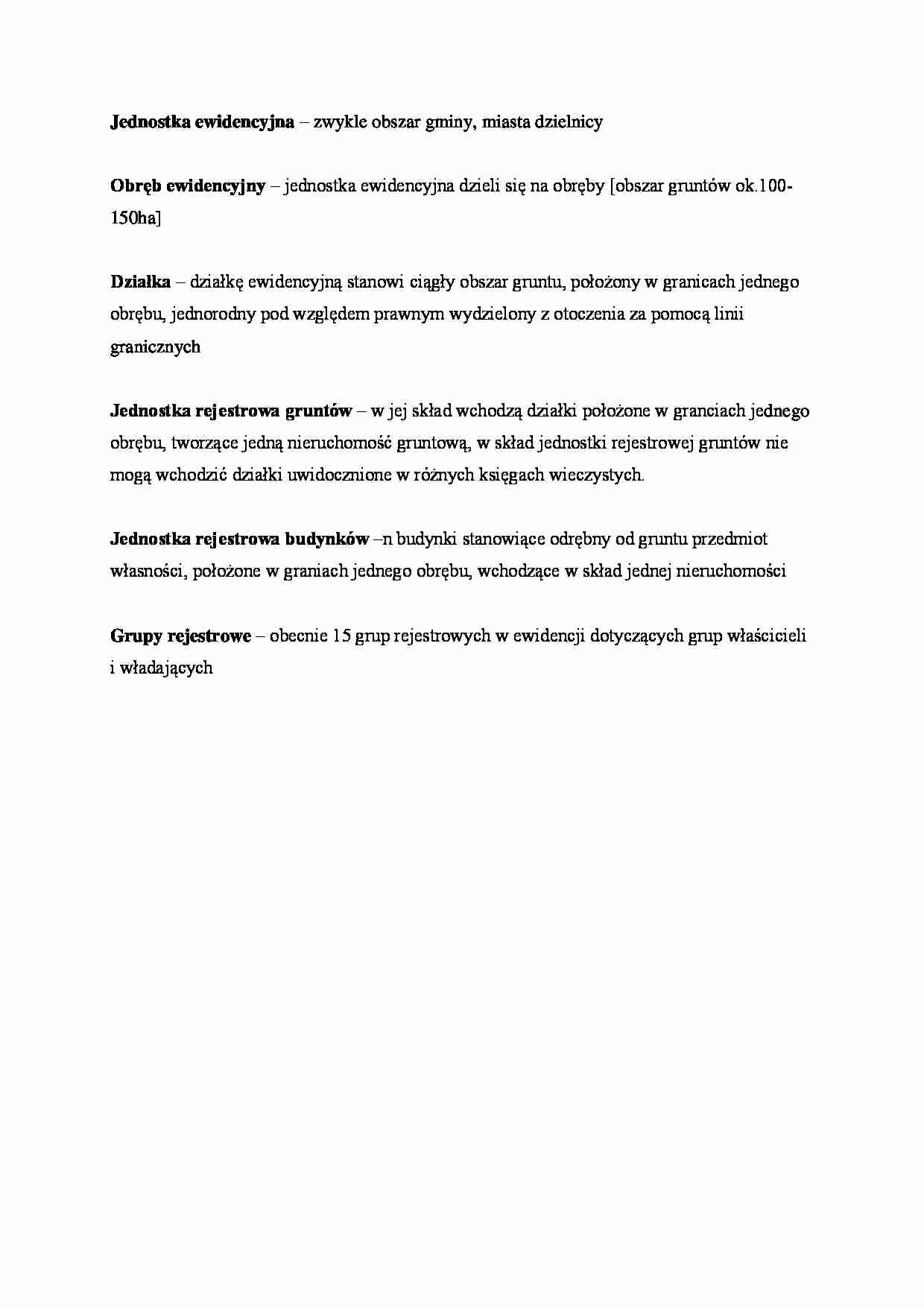Definicje dotyczące ewidencji - strona 1