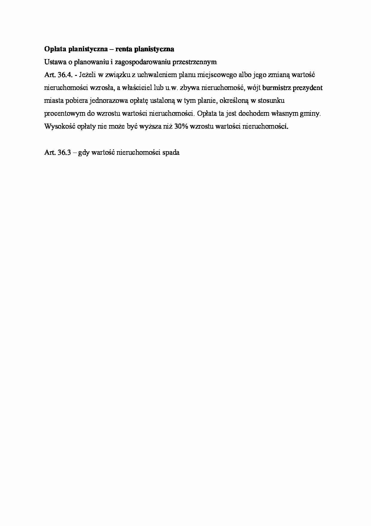 Opłata planistyczna - strona 1
