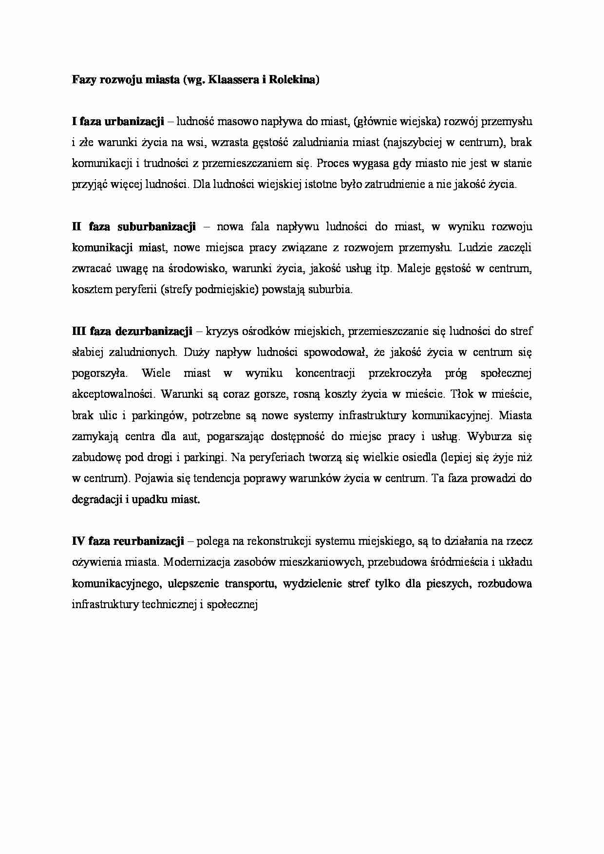 Fazy rozwoju miasta - strona 1