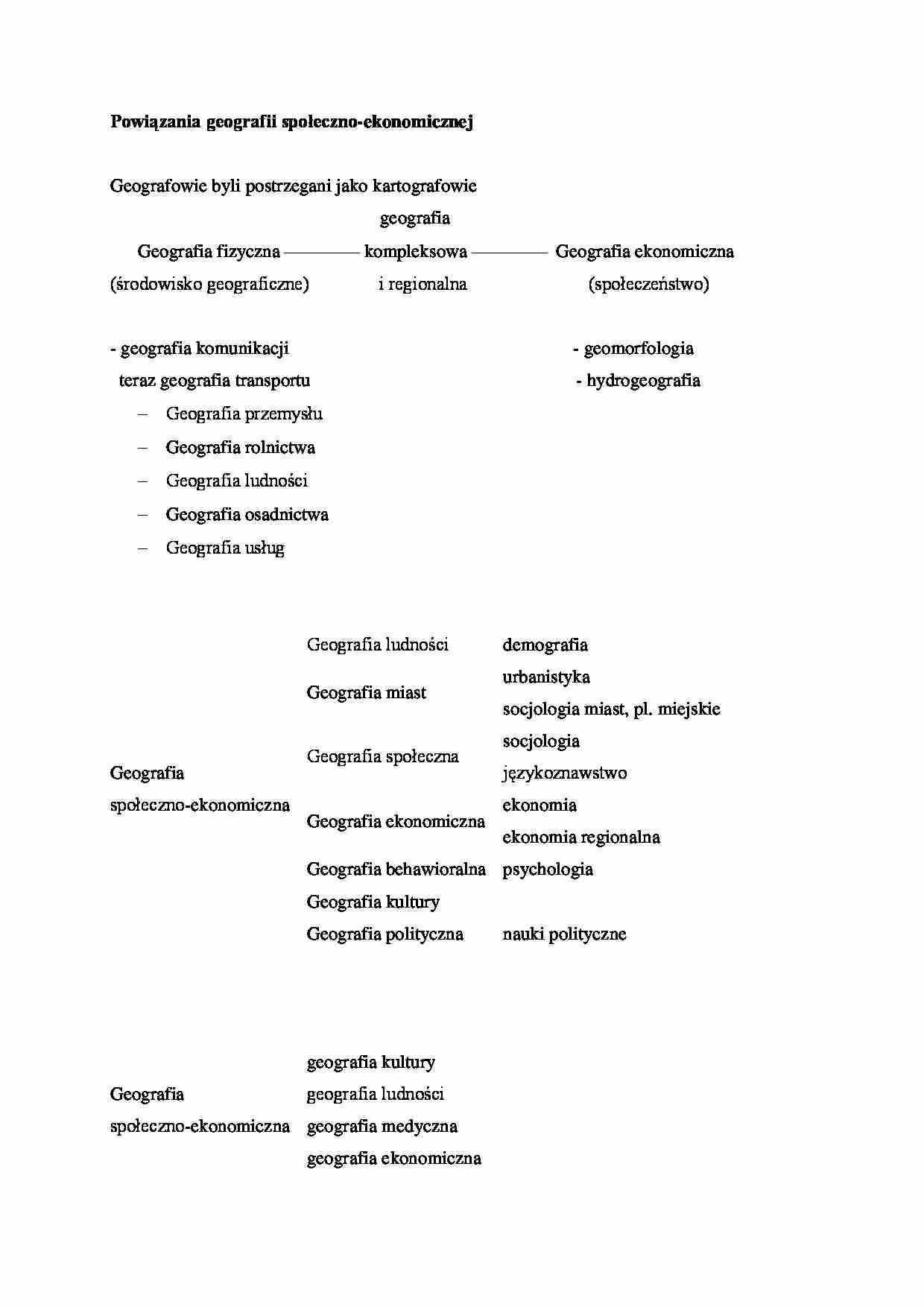 Powiązania geografii społeczno-ekonomicznej - strona 1
