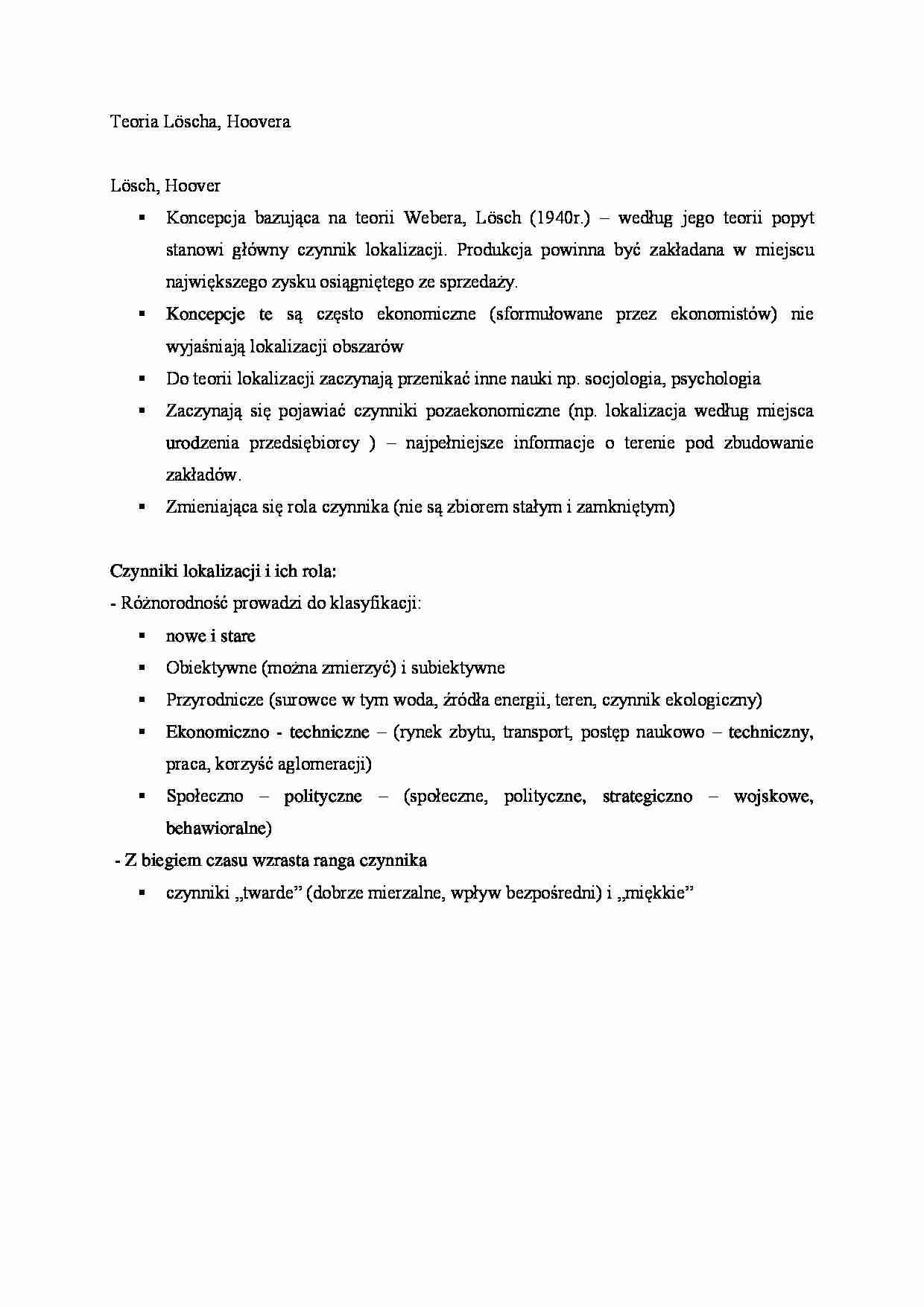 Teoria Löscha, Hoovera - strona 1