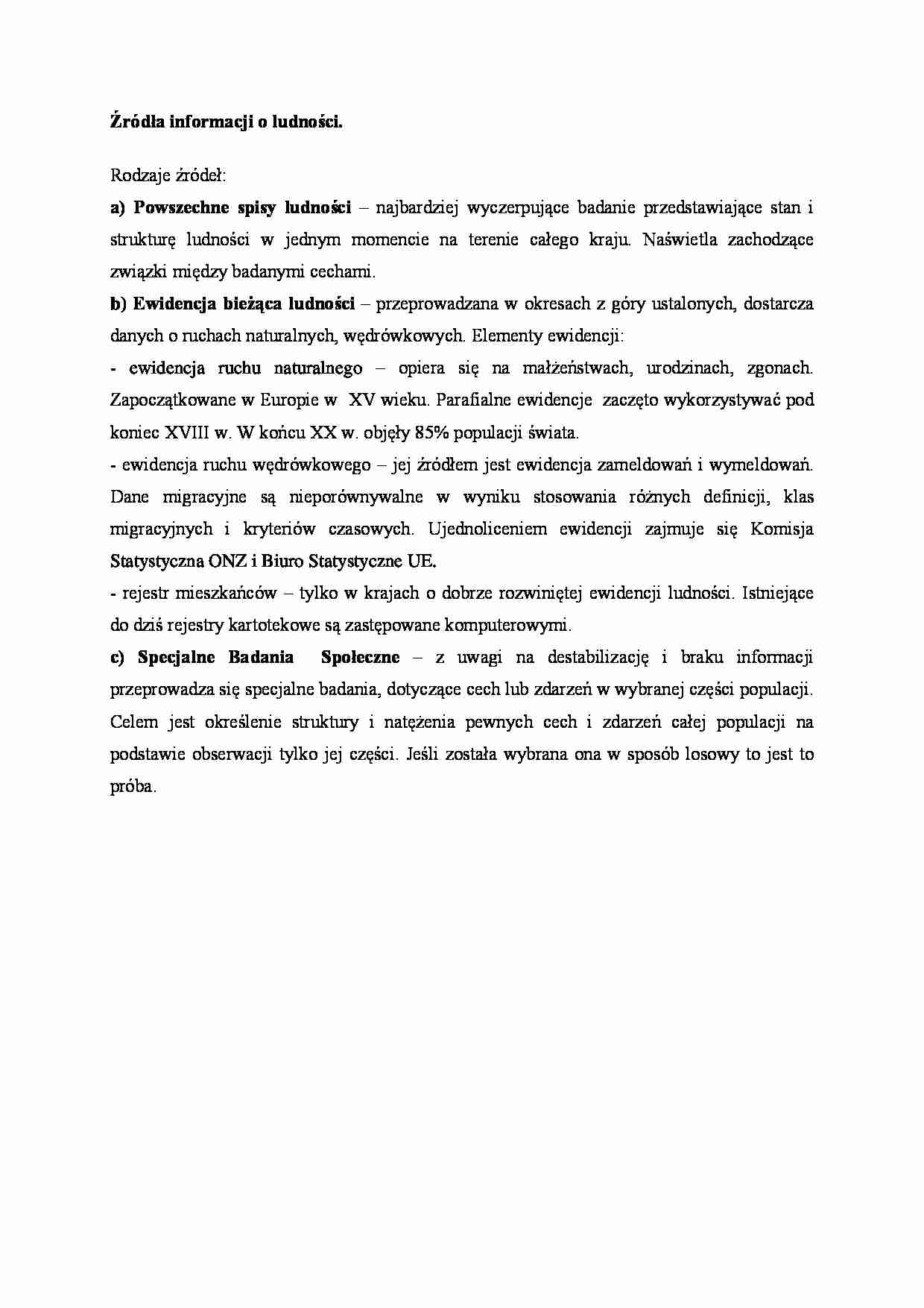 Źródła informacji o ludności - strona 1