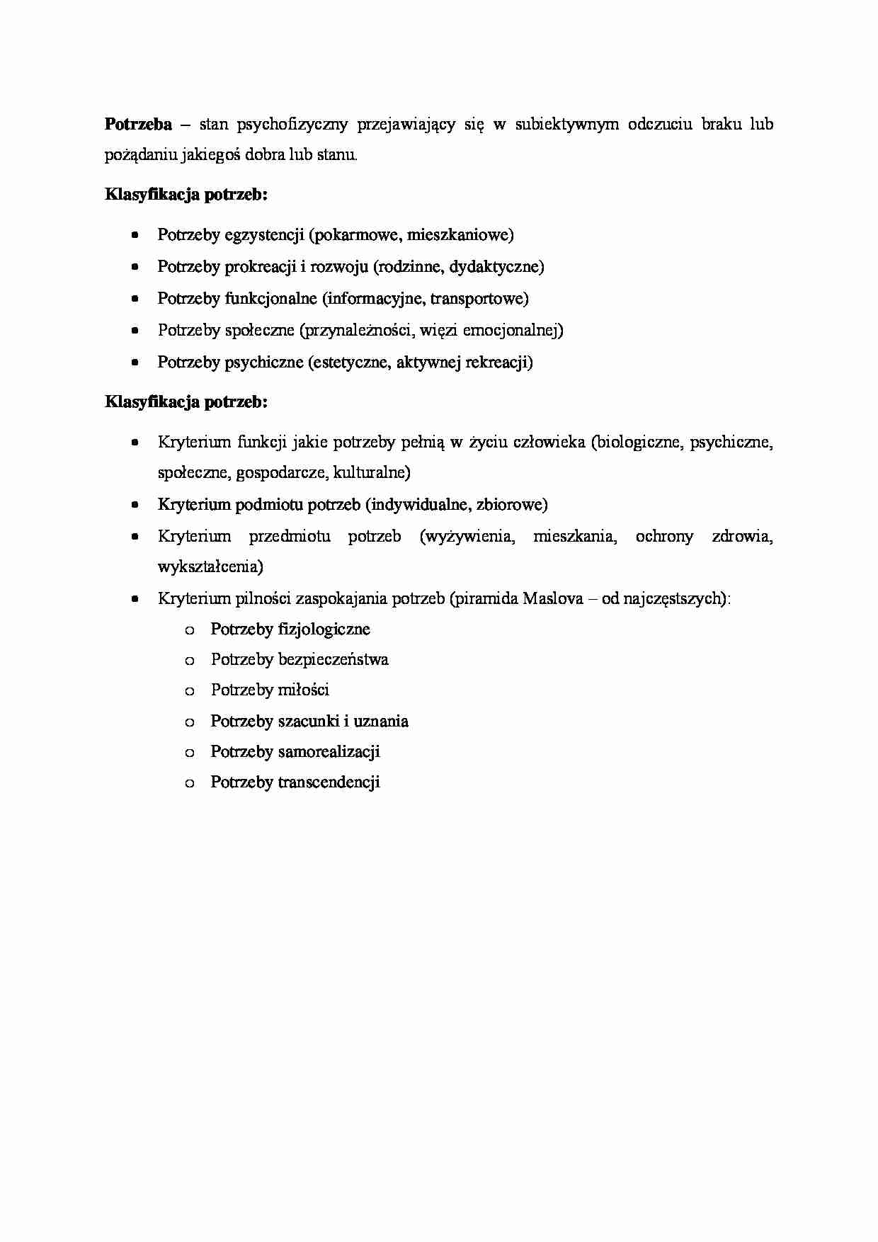 Potrzeba - klasyfikacja - strona 1